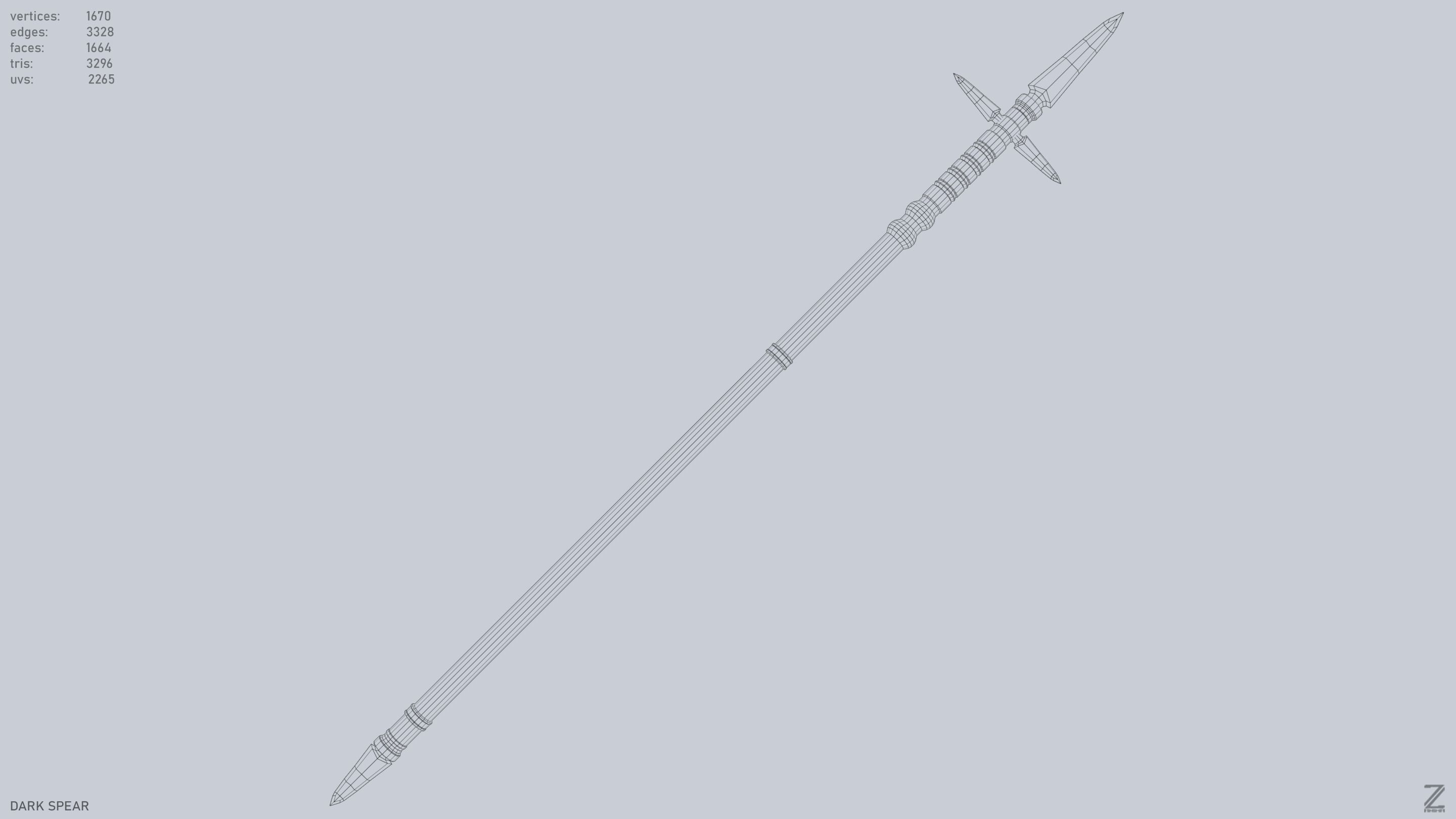 Dark spear Low-poly 3D model_16
