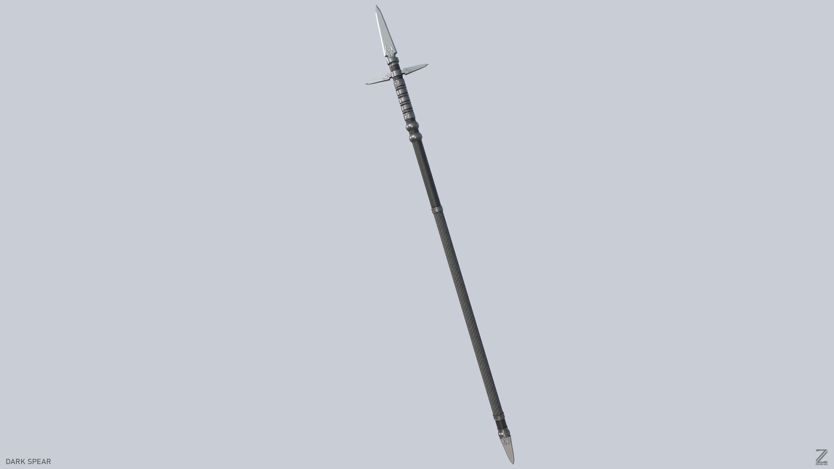 Dark spear Low-poly 3D model_9
