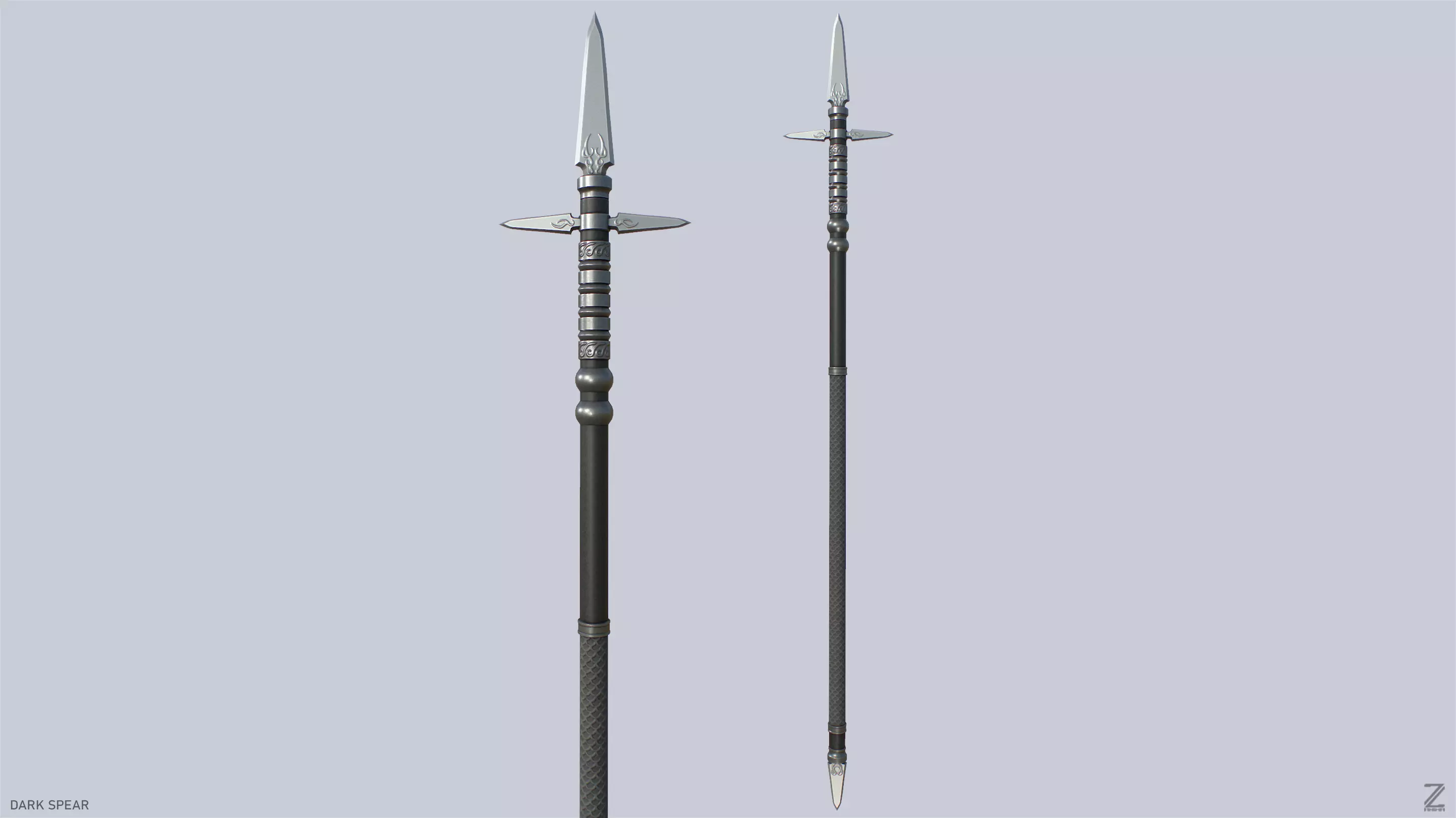 Dark spear Low-poly 3D model_0