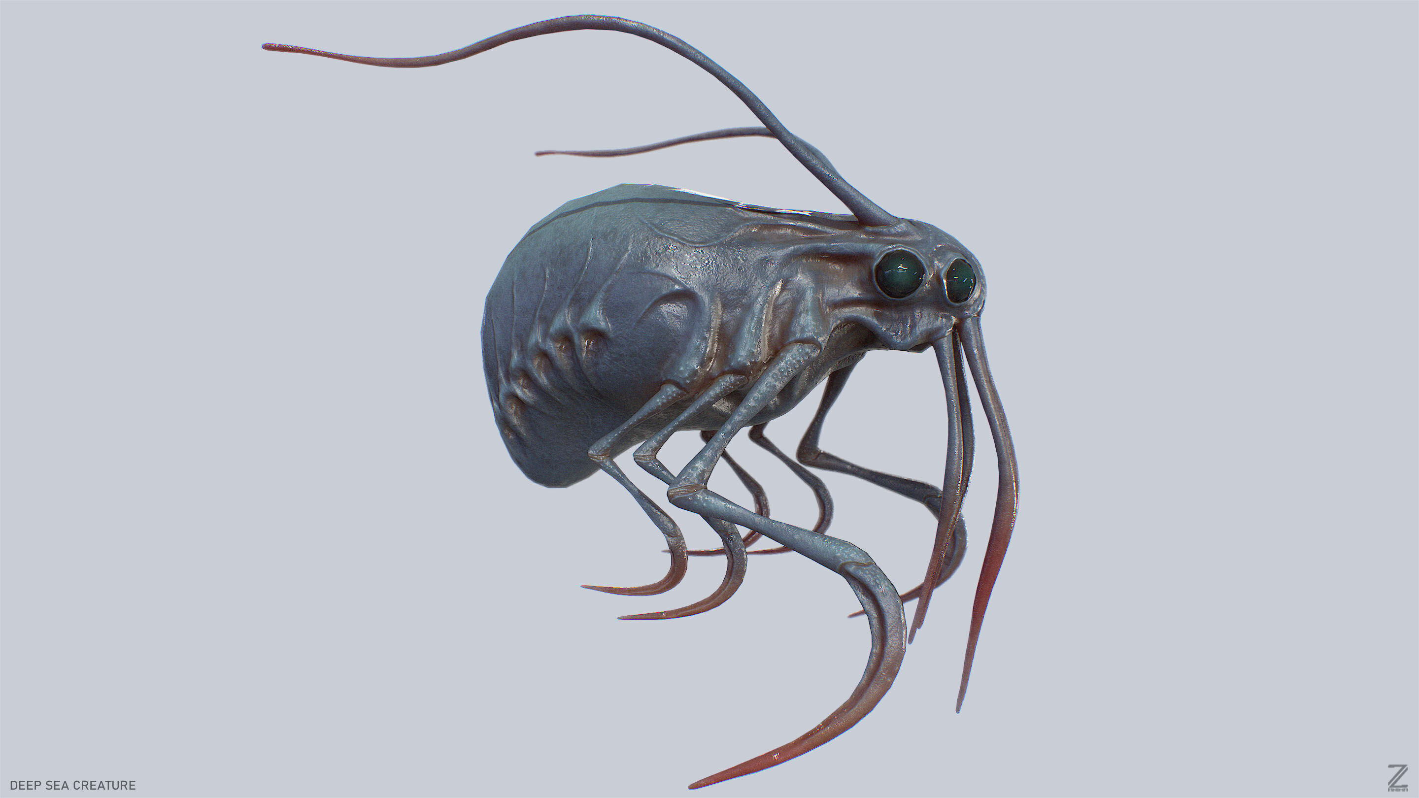 Deep sea creature Low-poly 3D model_6