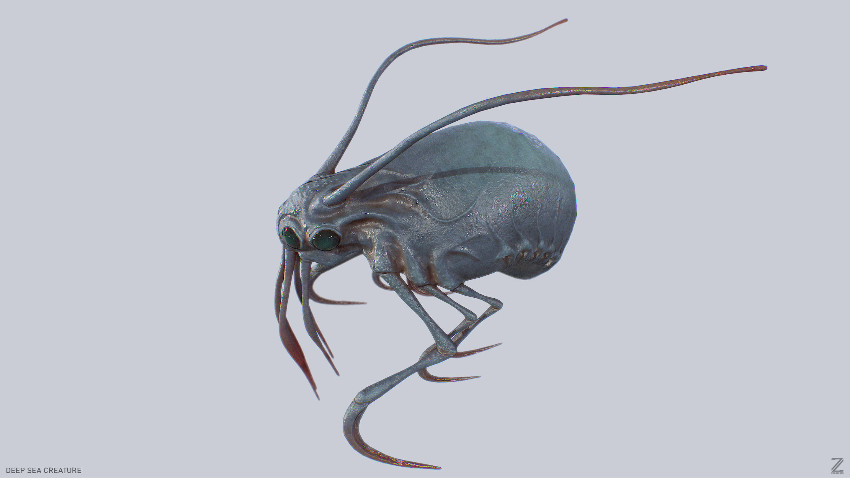 Deep sea creature Low-poly 3D model_8