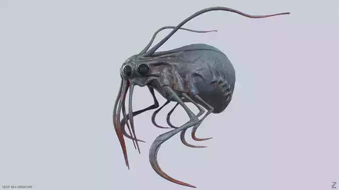 Deep sea creature Low-poly 3D model