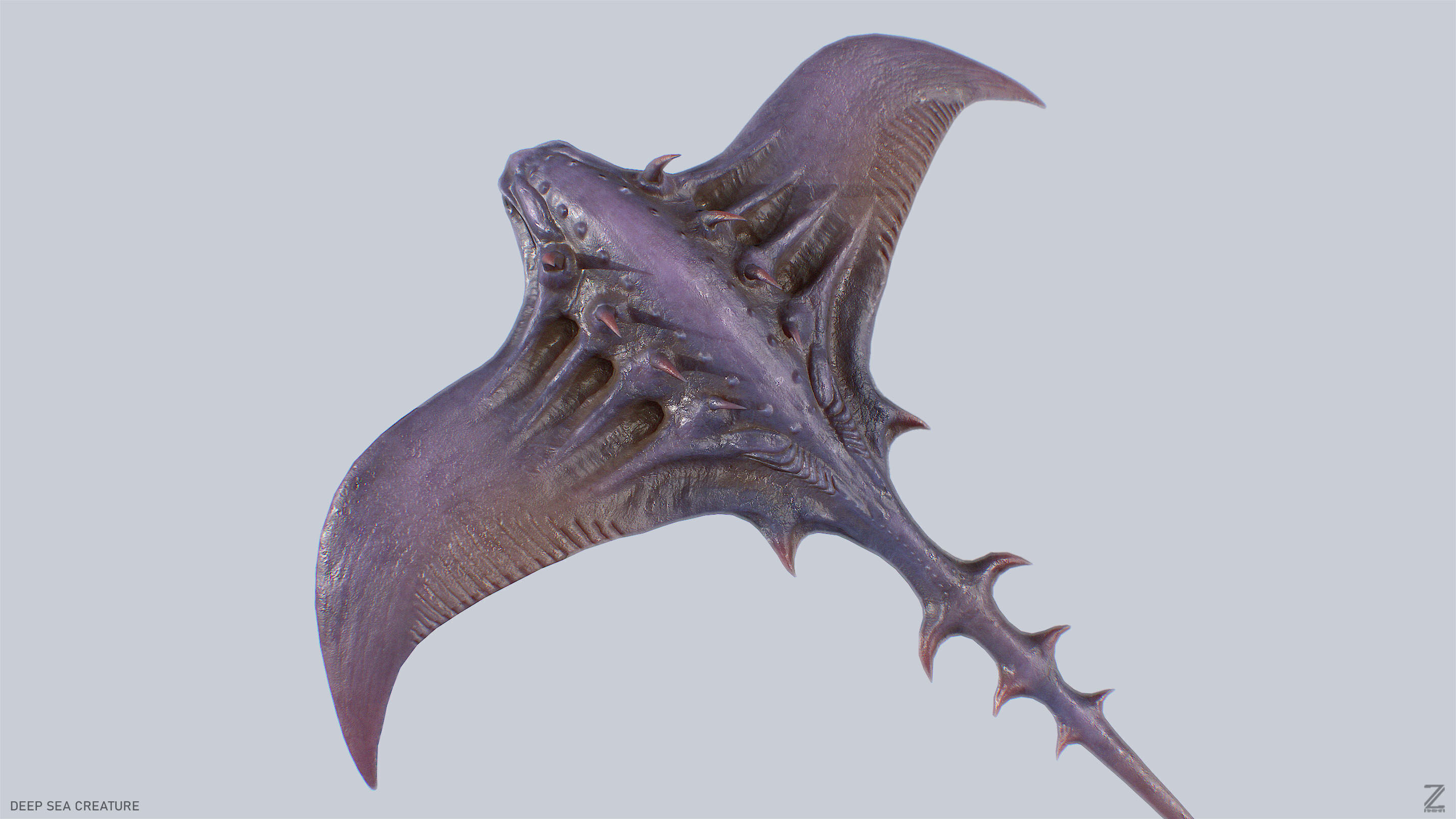 Deep sea creature Low-poly 3D model_4