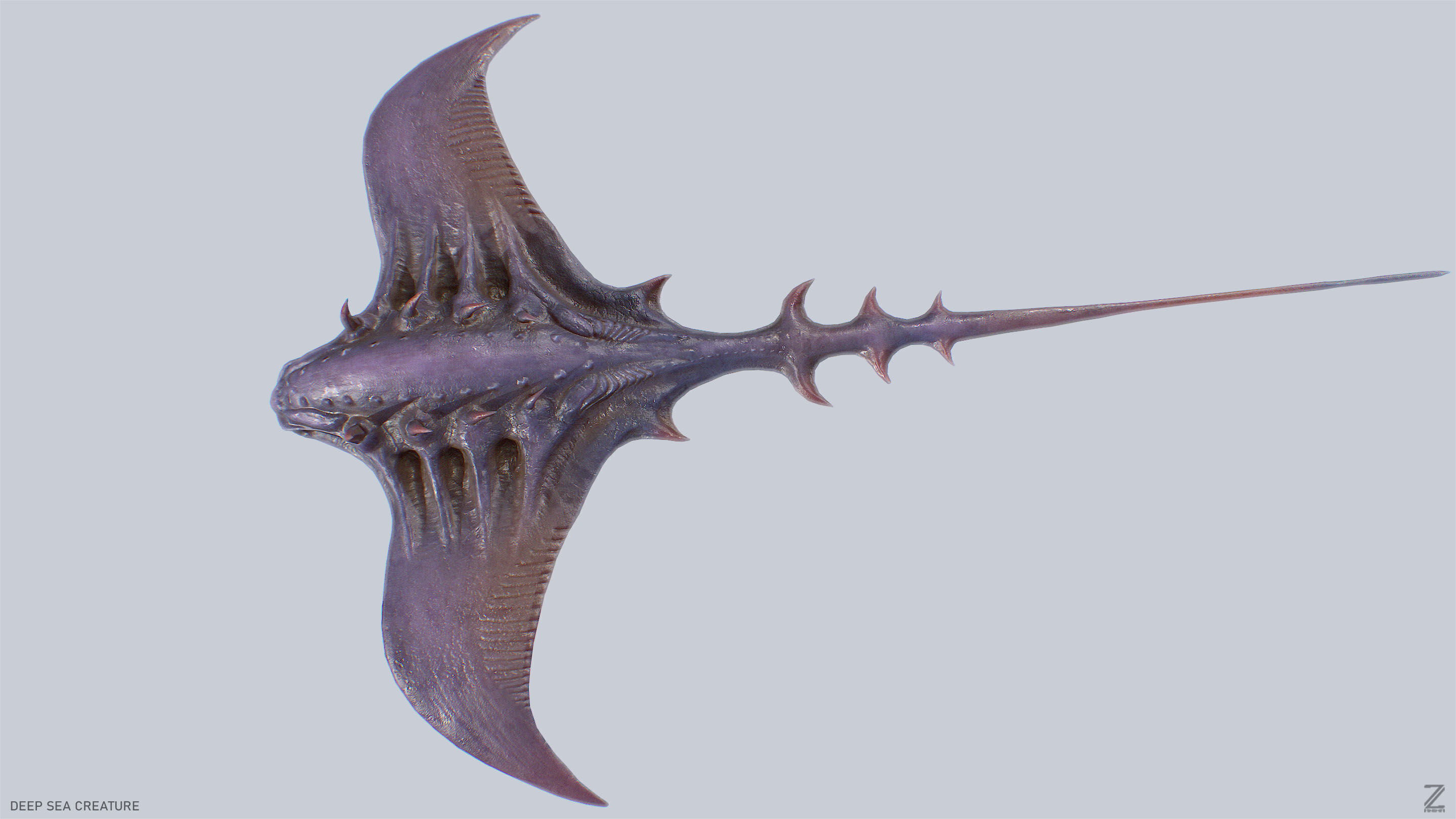 Deep sea creature Low-poly 3D model_5