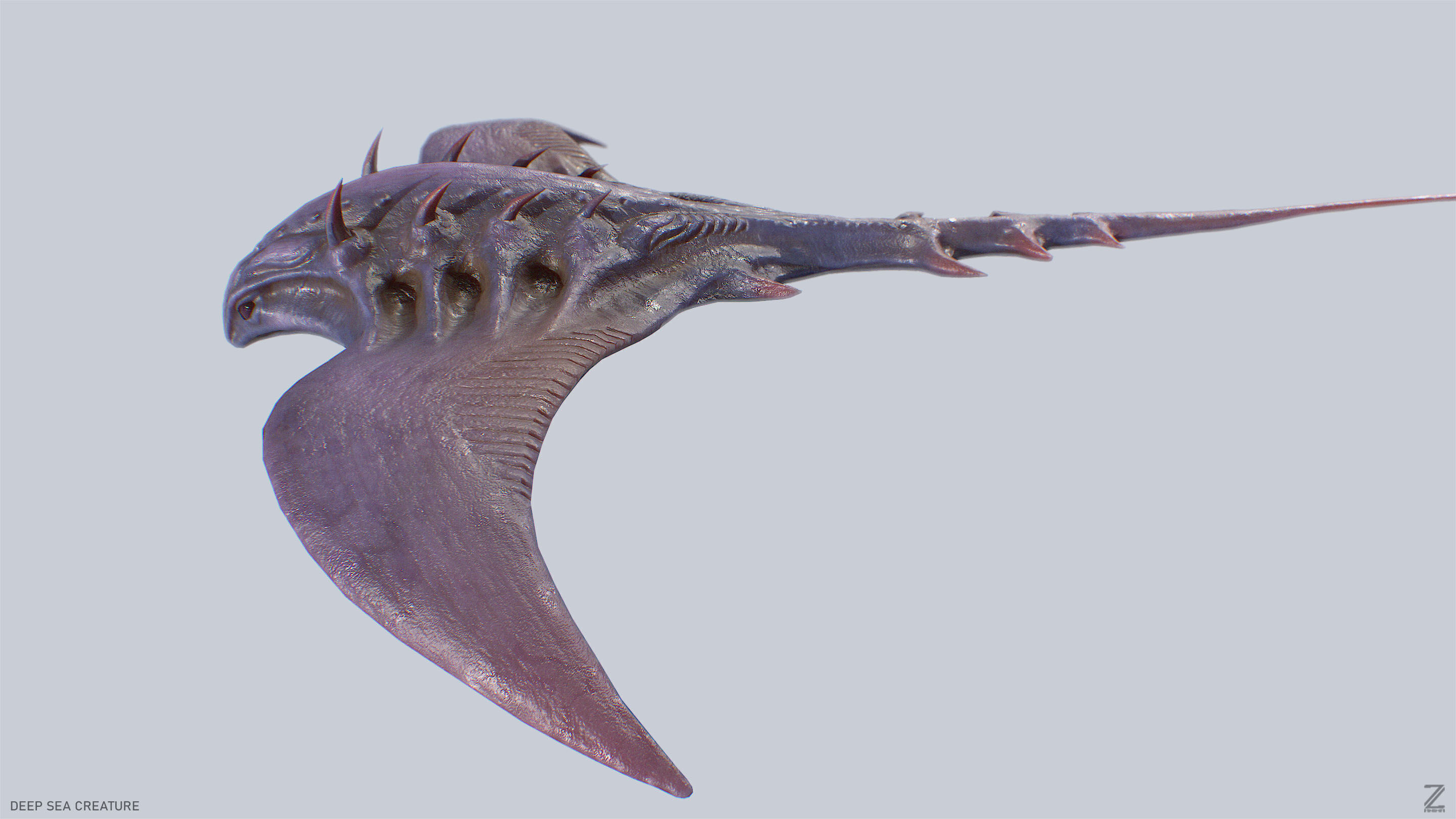 Deep sea creature Low-poly 3D model_7