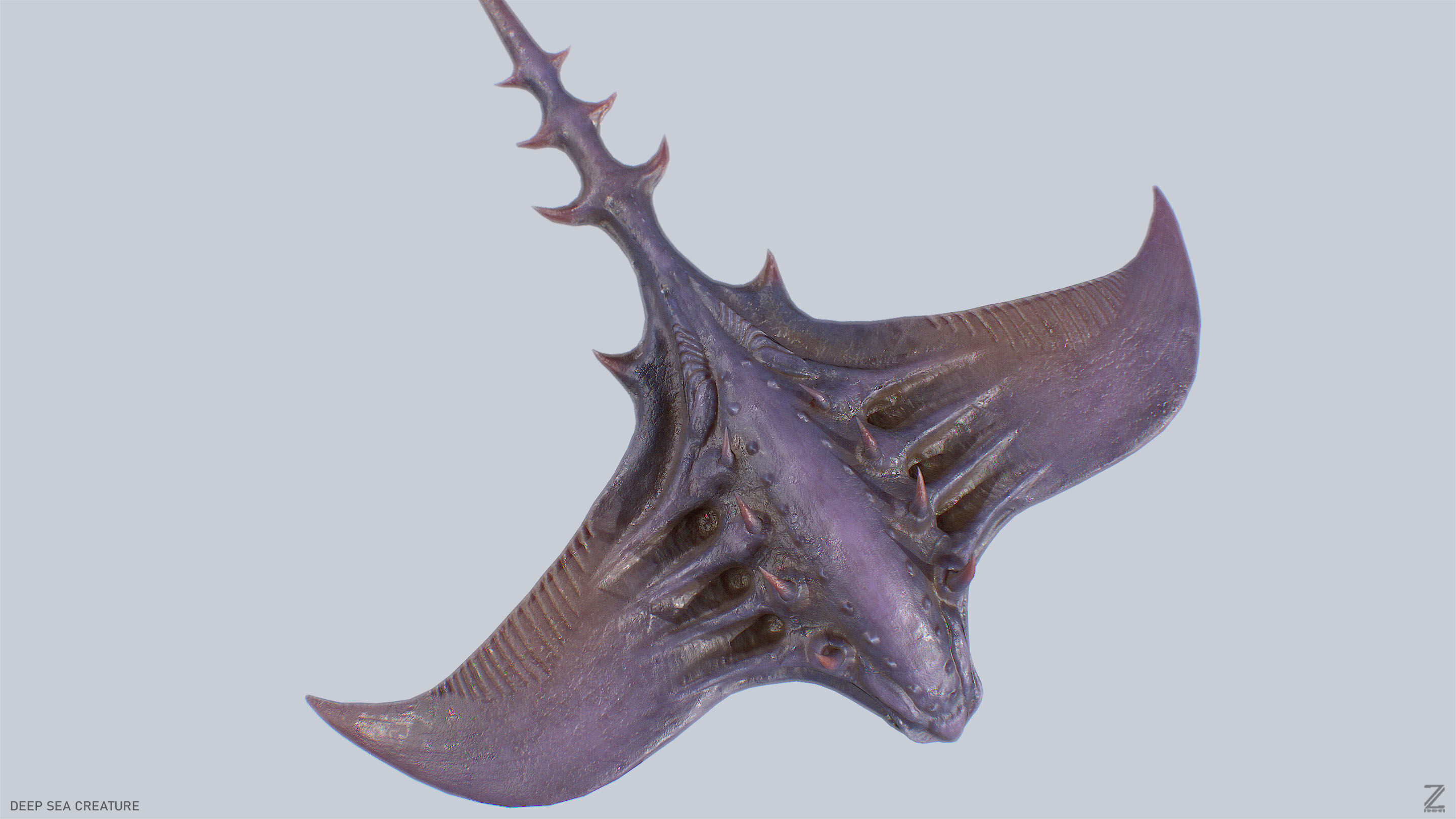 Deep sea creature Low-poly 3D model_8