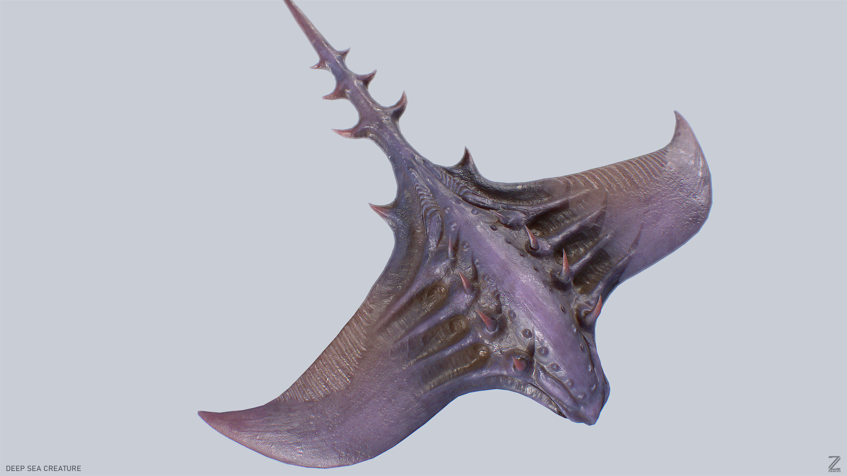 Deep sea creature Low-poly 3D model_6
