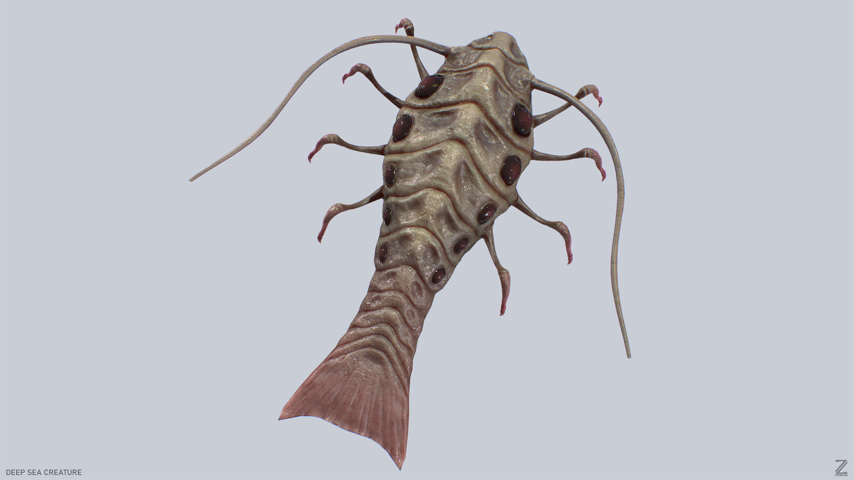 Deep sea creature Low-poly 3D model_5