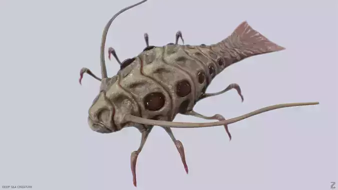 Deep sea creature Low-poly 3D model