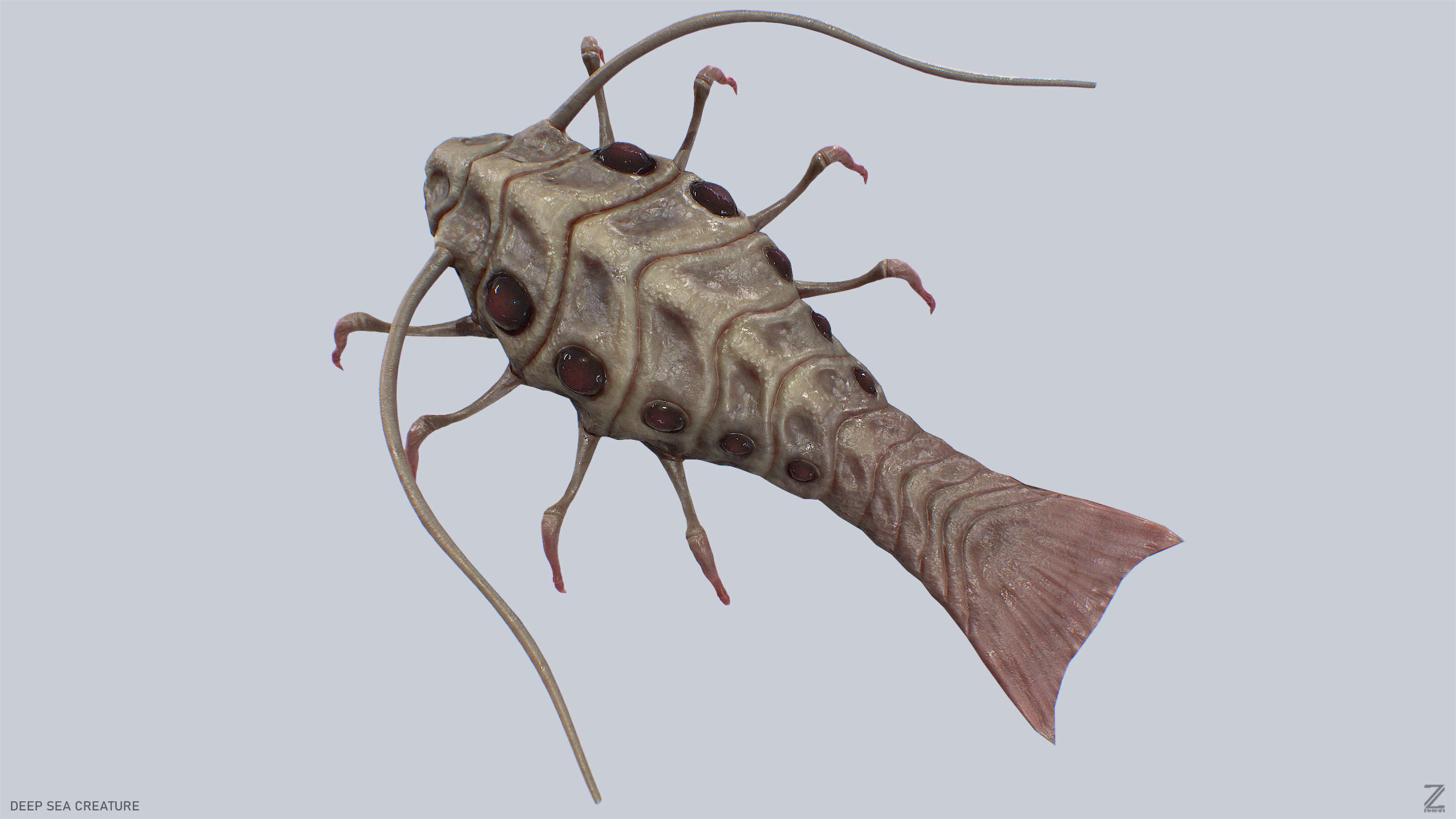 Deep sea creature Low-poly 3D model_8