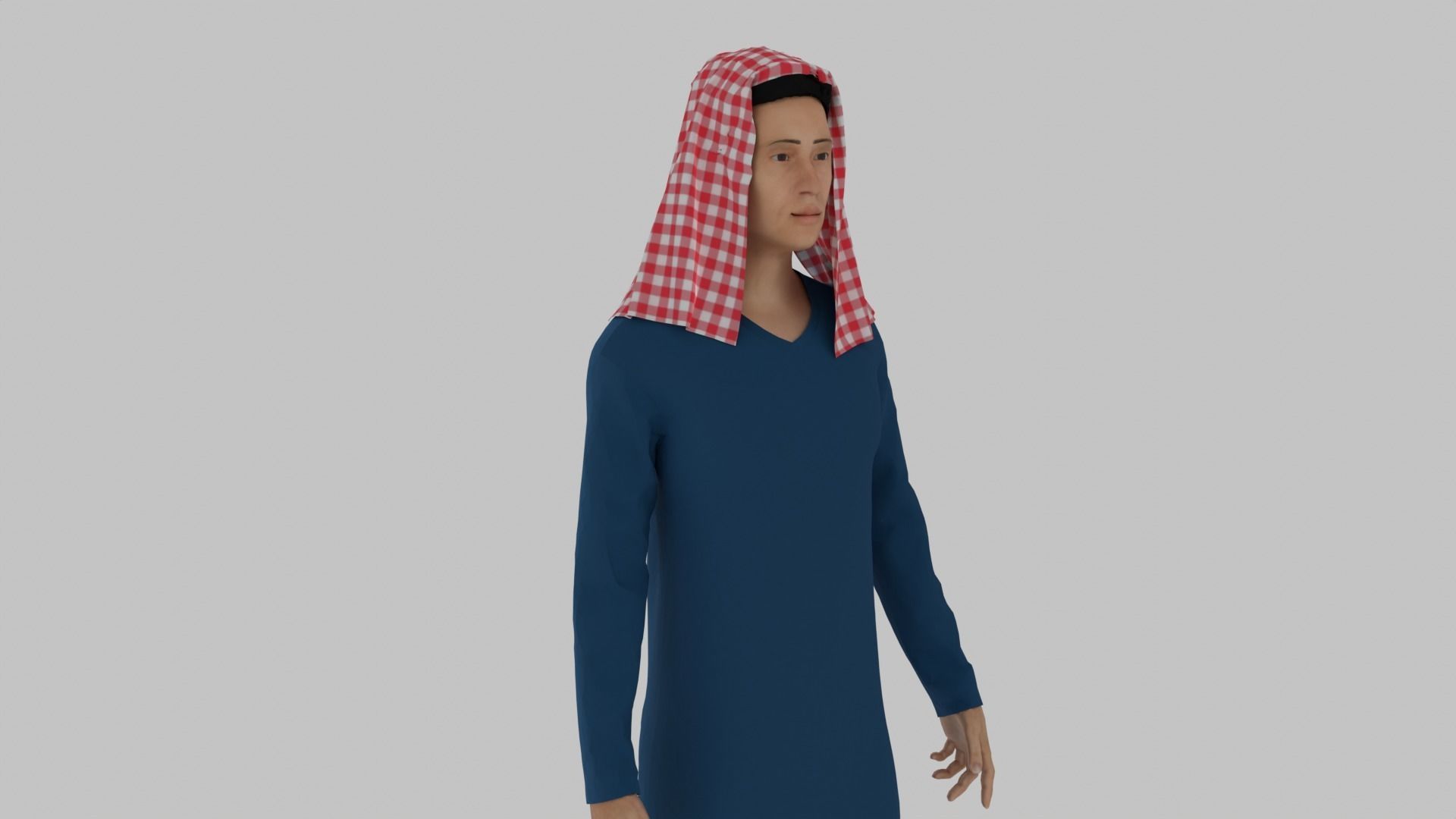Arab Man Low-poly 3D model_6