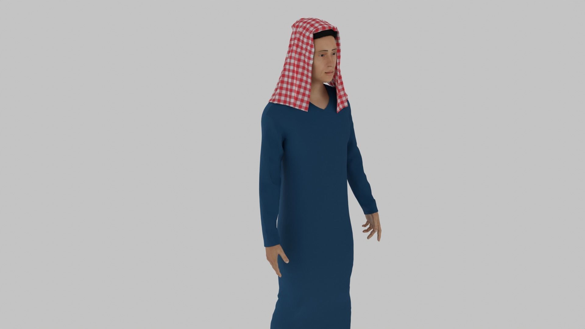 Arab Man Low-poly 3D model_2