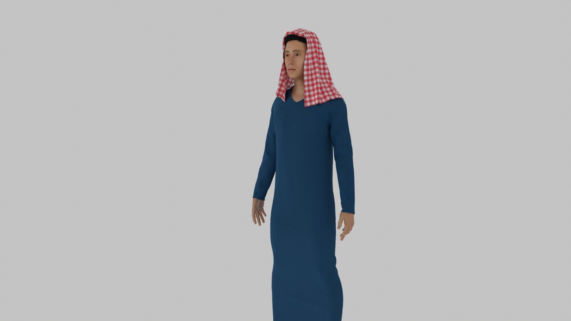 Arab Man Low-poly 3D model_1