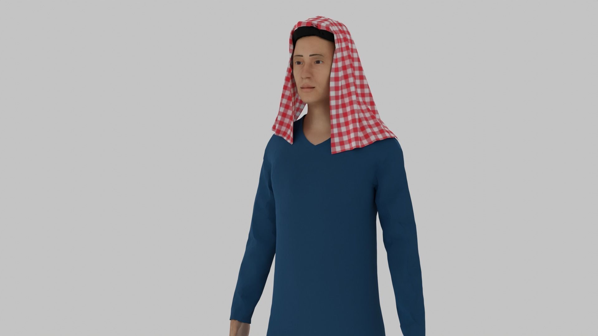 Arab Man Low-poly 3D model_3
