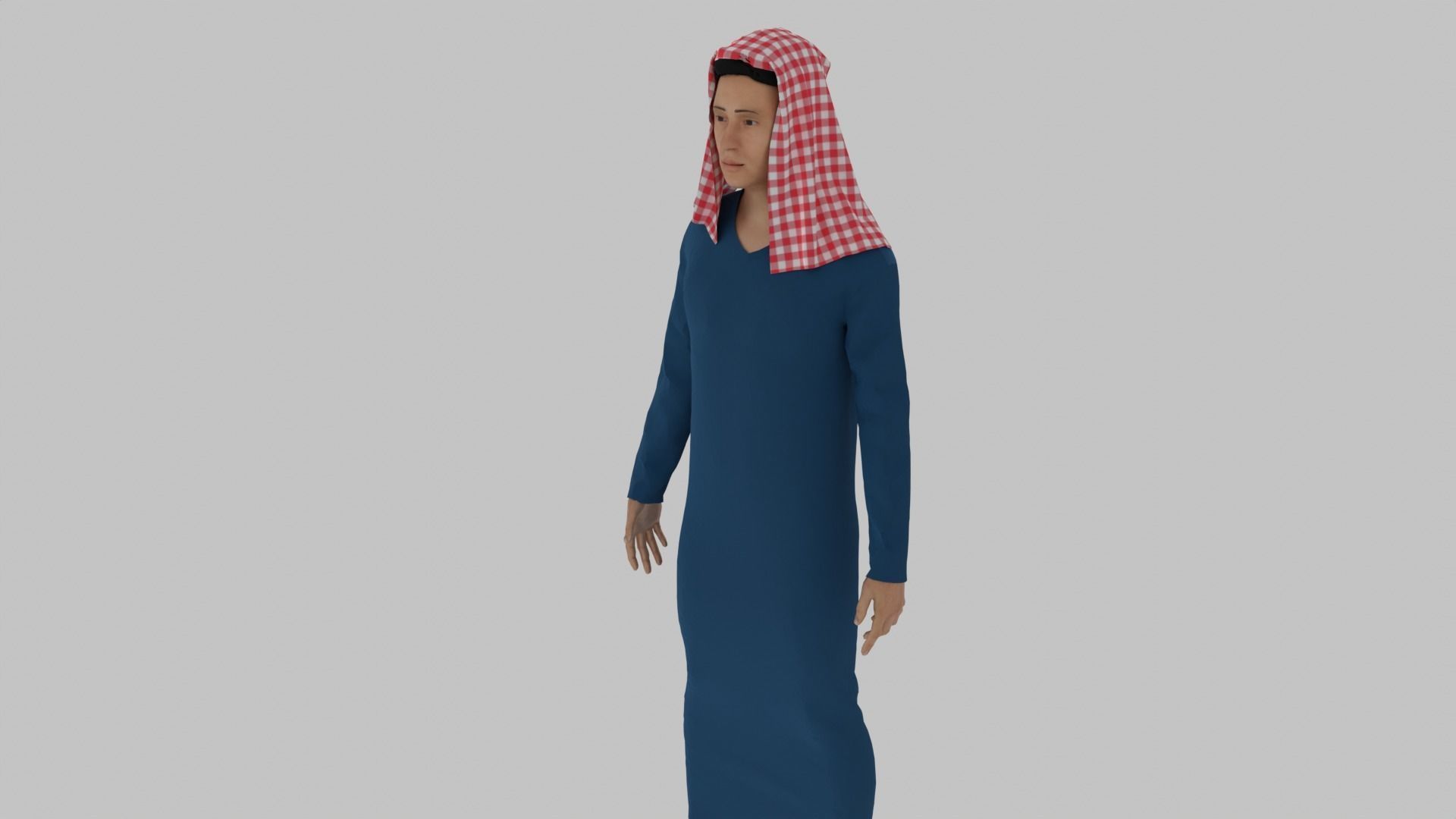 Arab Man Low-poly 3D model_5