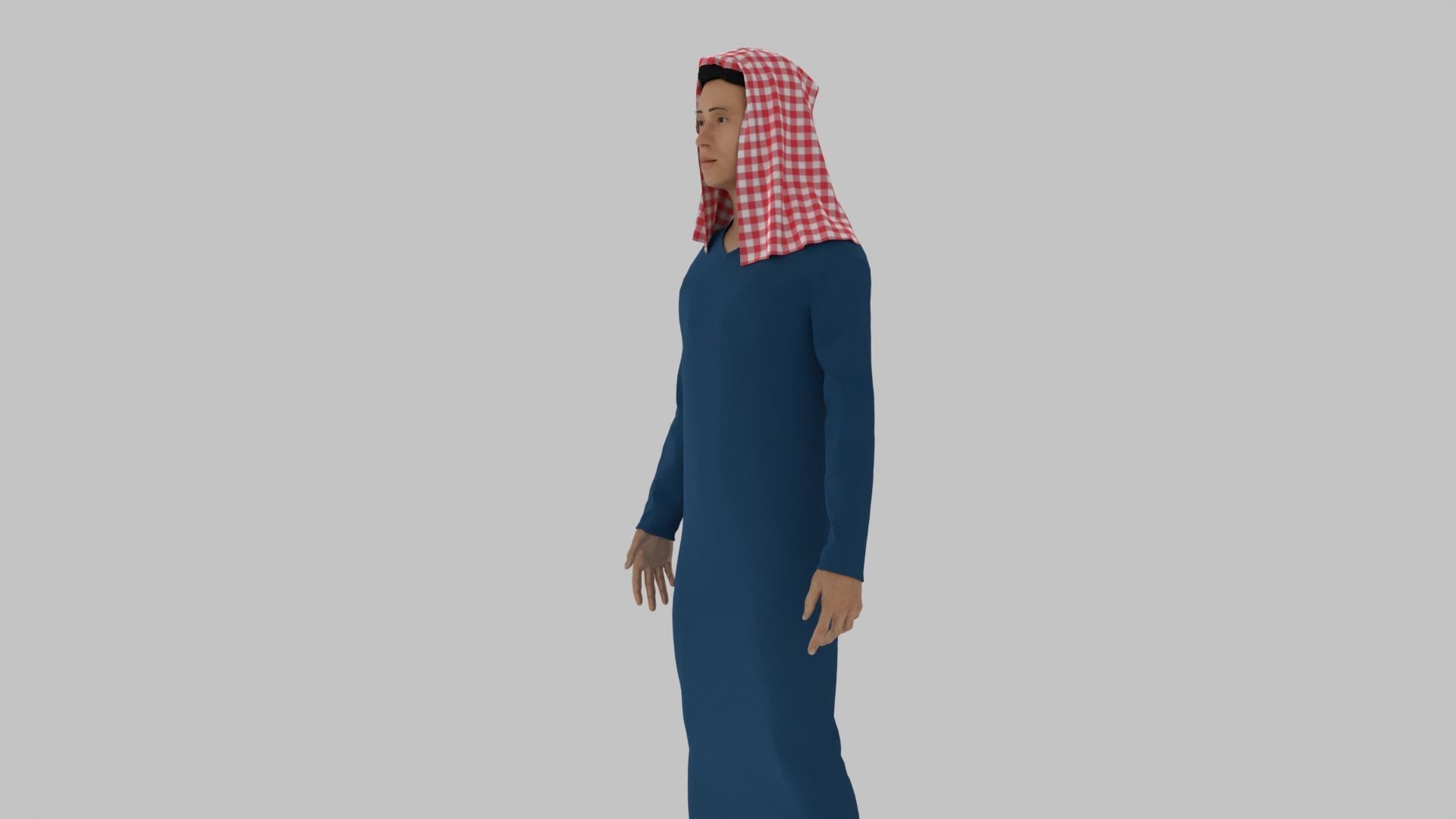 Arab Man Low-poly 3D model_7