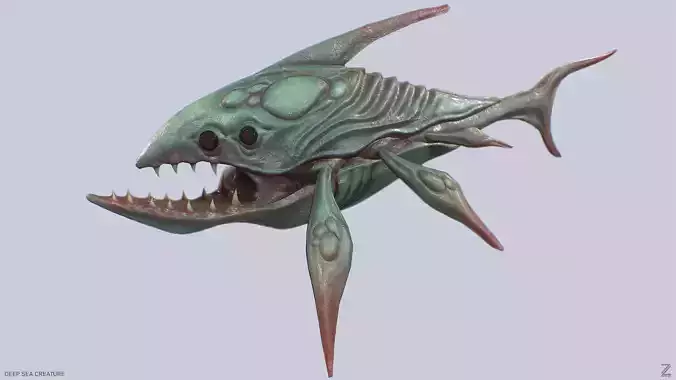 Deep sea creature Low-poly 3D model