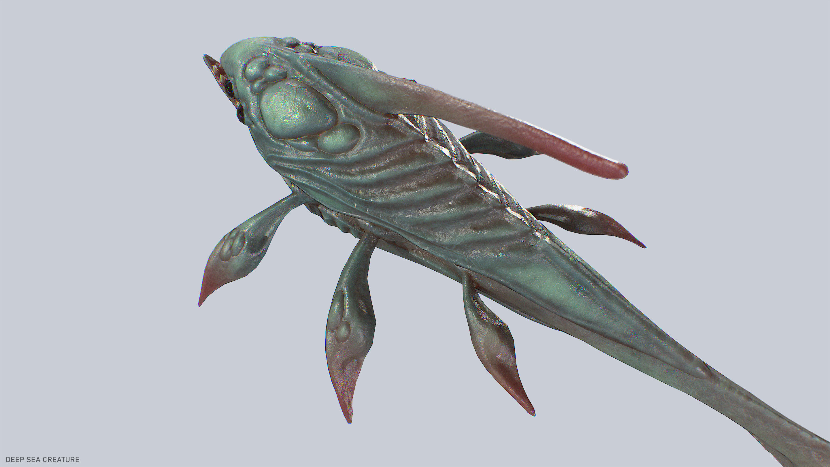 Deep sea creature Low-poly 3D model_5