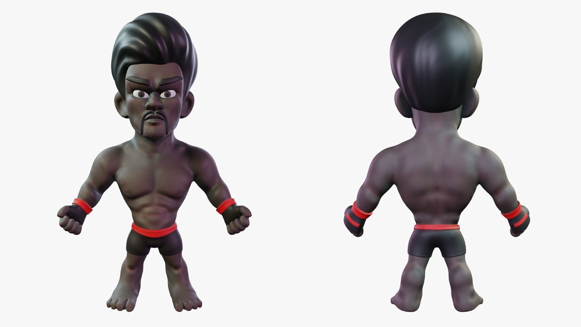 Fighter Boxer Character 07 Low-poly 3D model_1