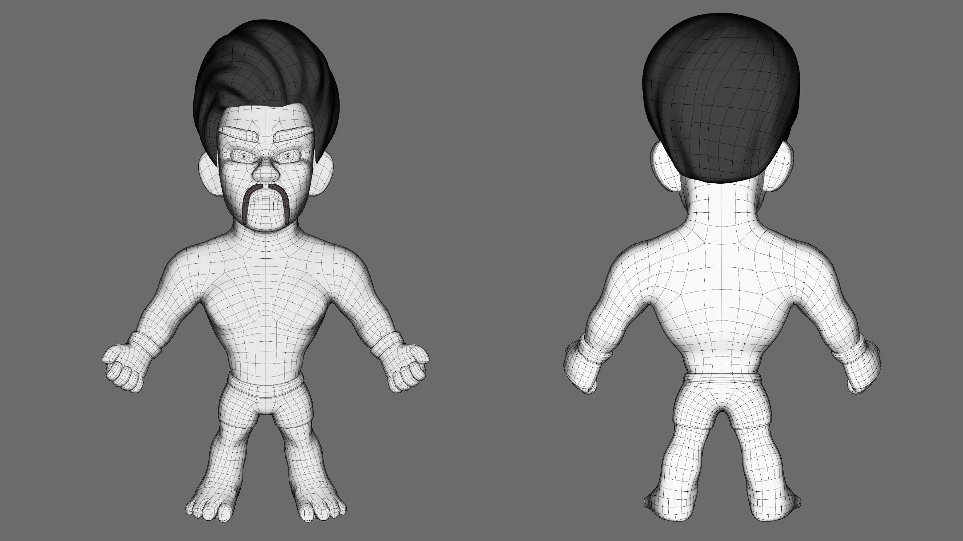 Fighter Boxer Character 07 Low-poly 3D model_5