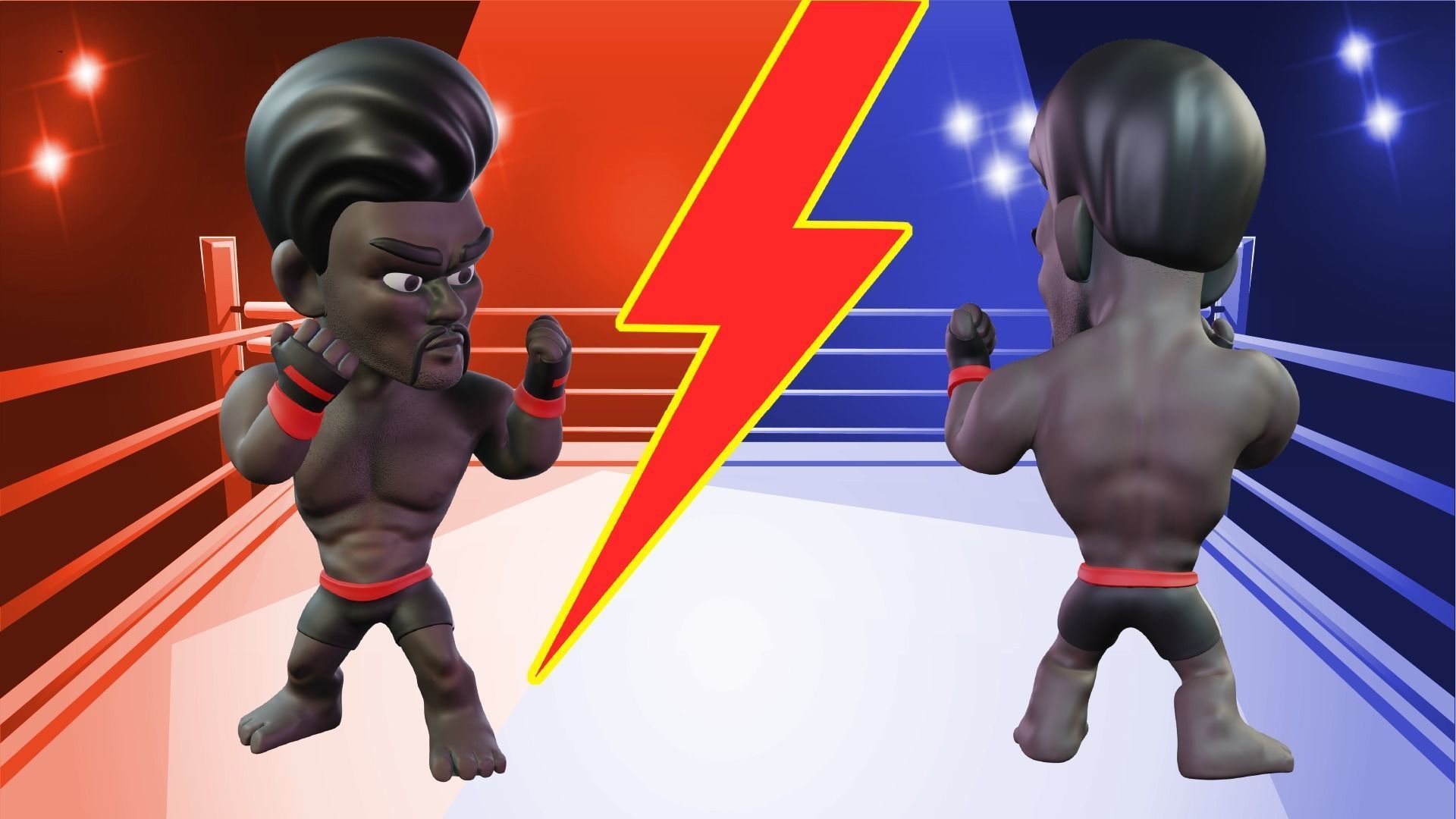 Fighter Boxer Character 07 Low-poly 3D model_4