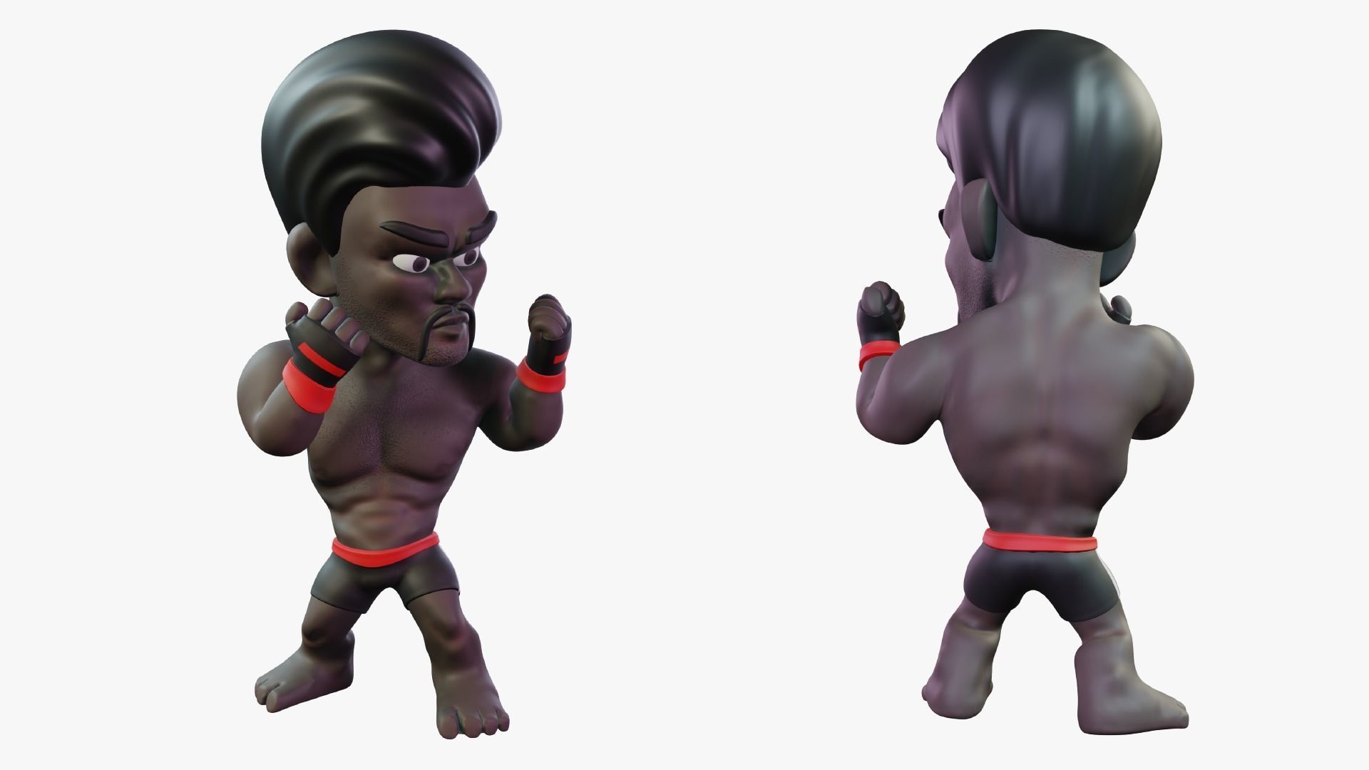 Fighter Boxer Character 07 Low-poly 3D model_2