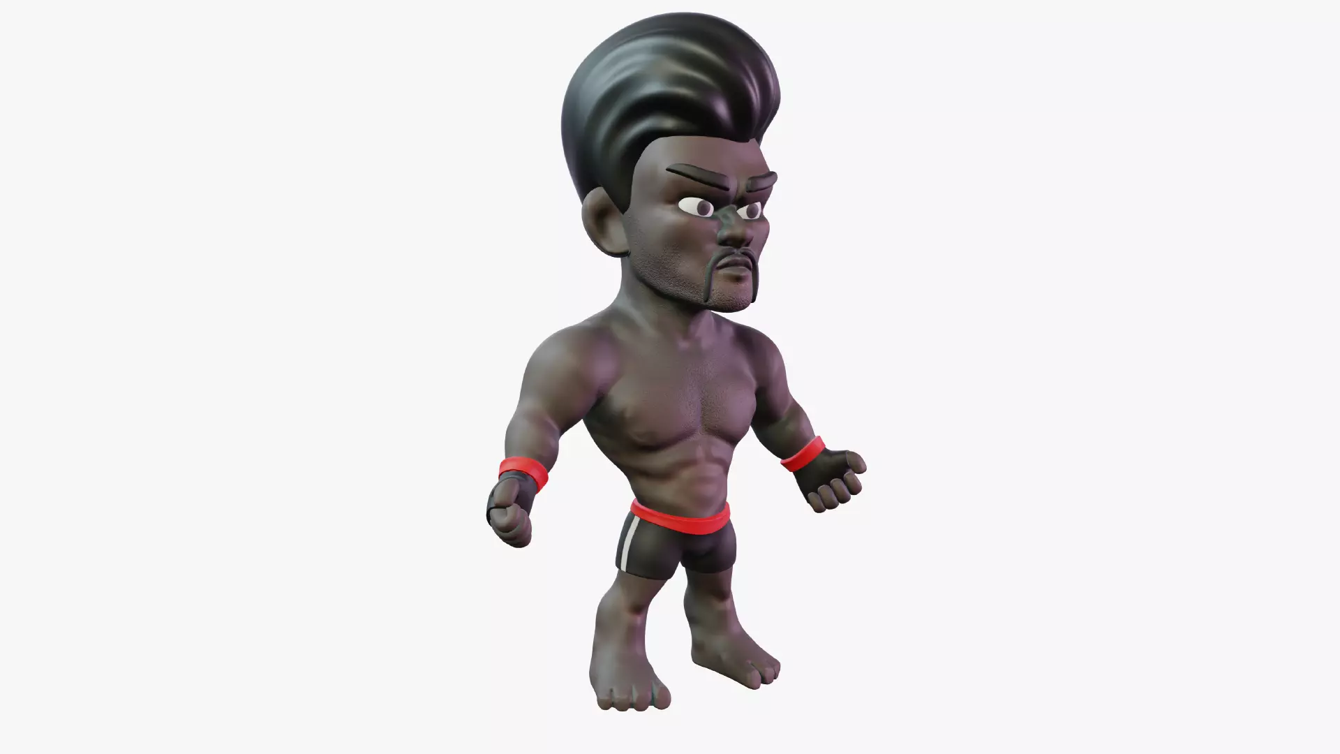 Fighter Boxer Character 07 Low-poly 3D model_0