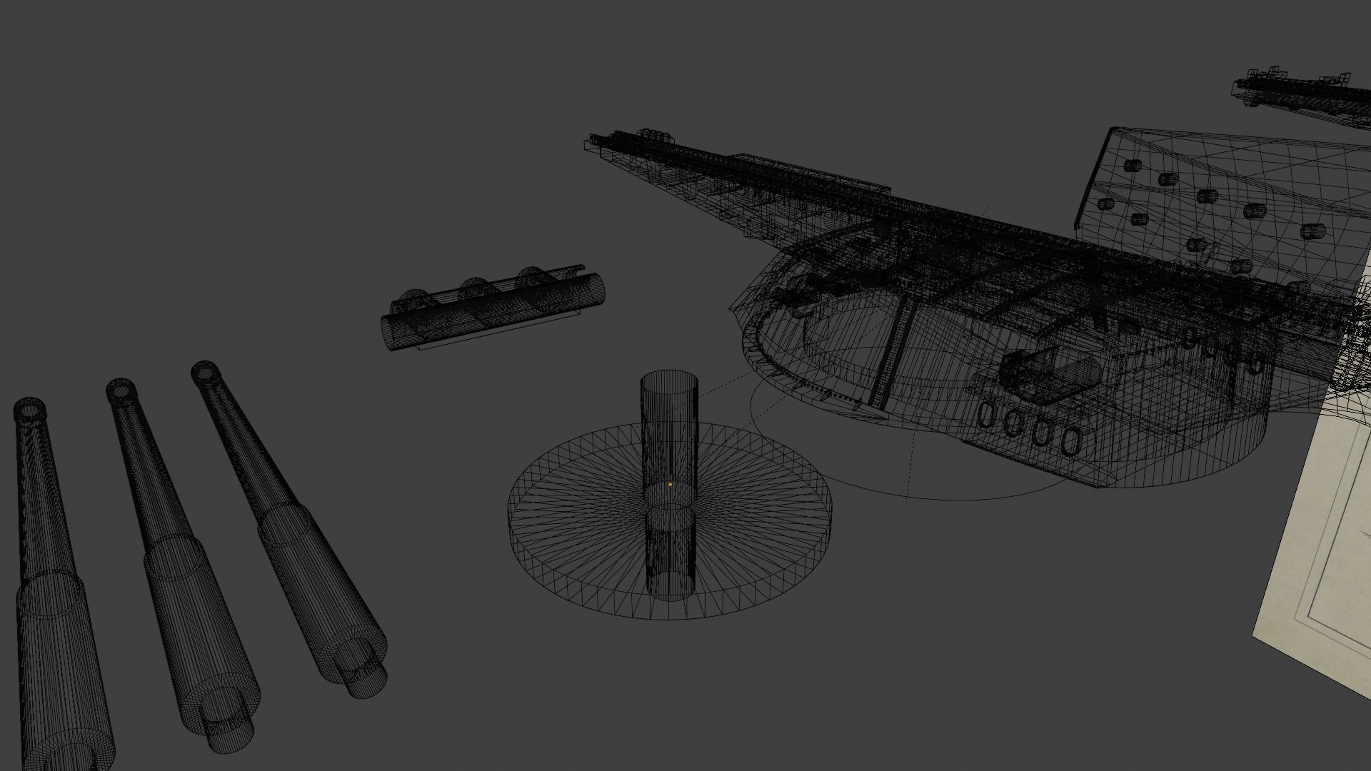 USS Arizona BB-39 Turret with Catapult 3D print model_3