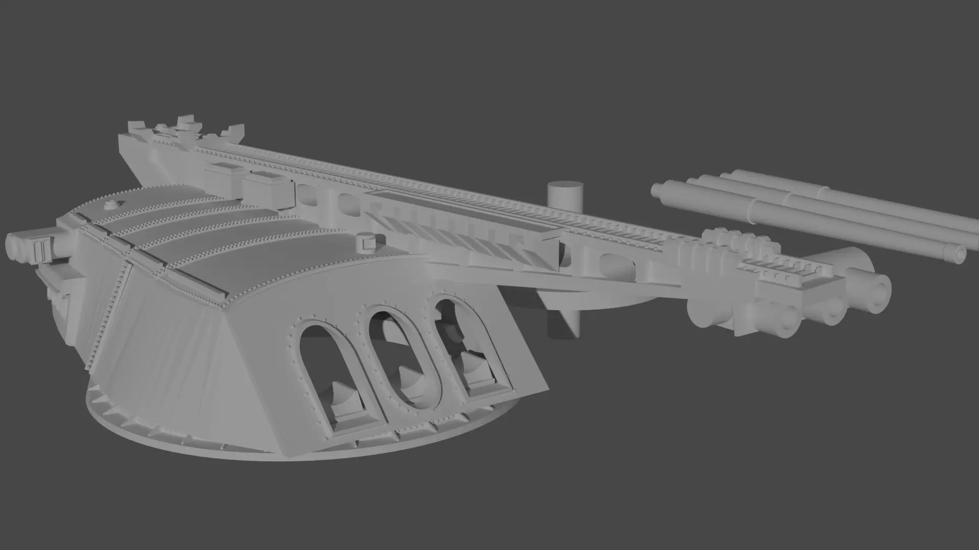 USS Arizona BB-39 Turret with Catapult 3D print model_0