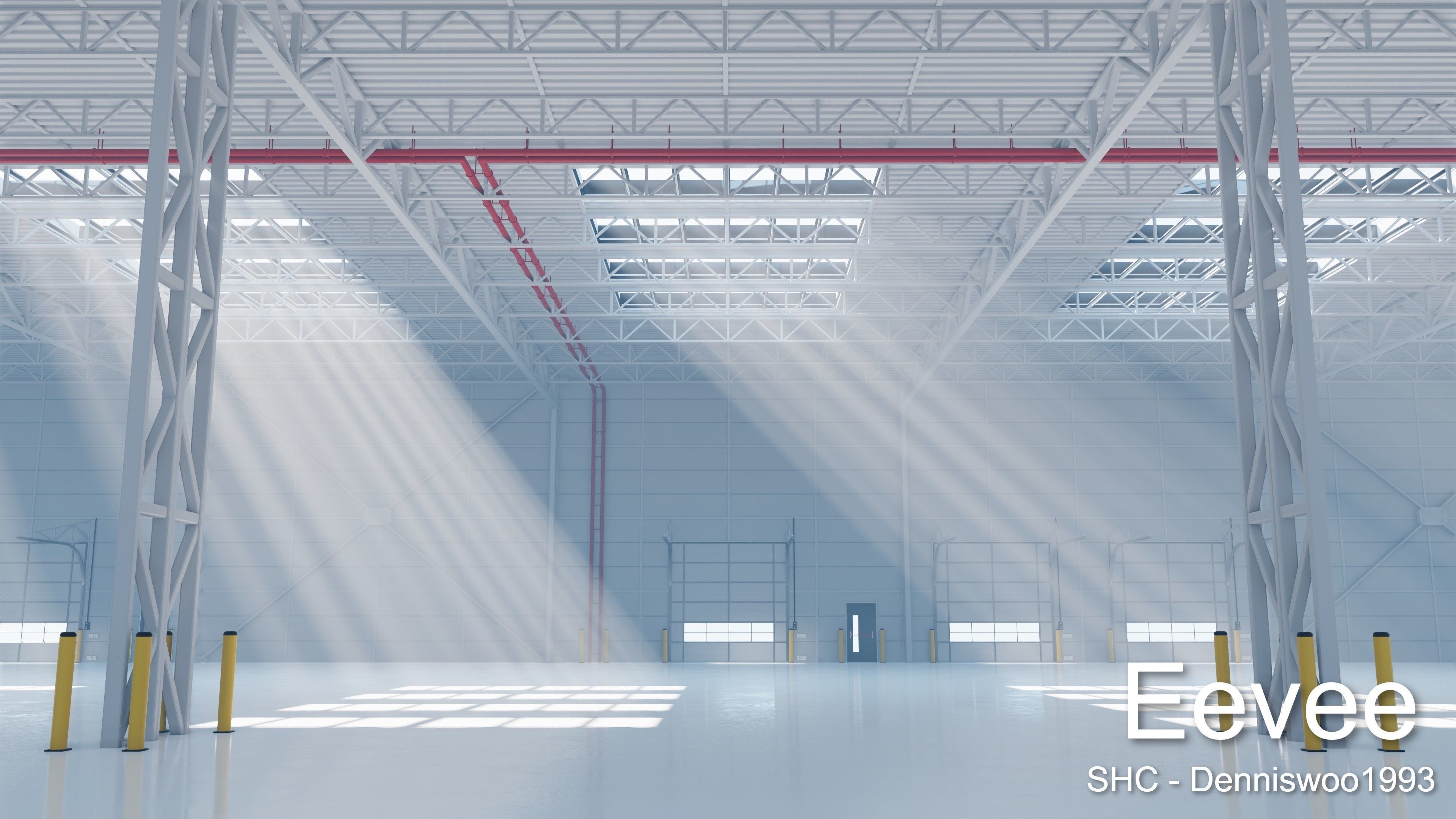 Large modern warehouse for Blender Eevee and Cycles Low-poly 3D model_11