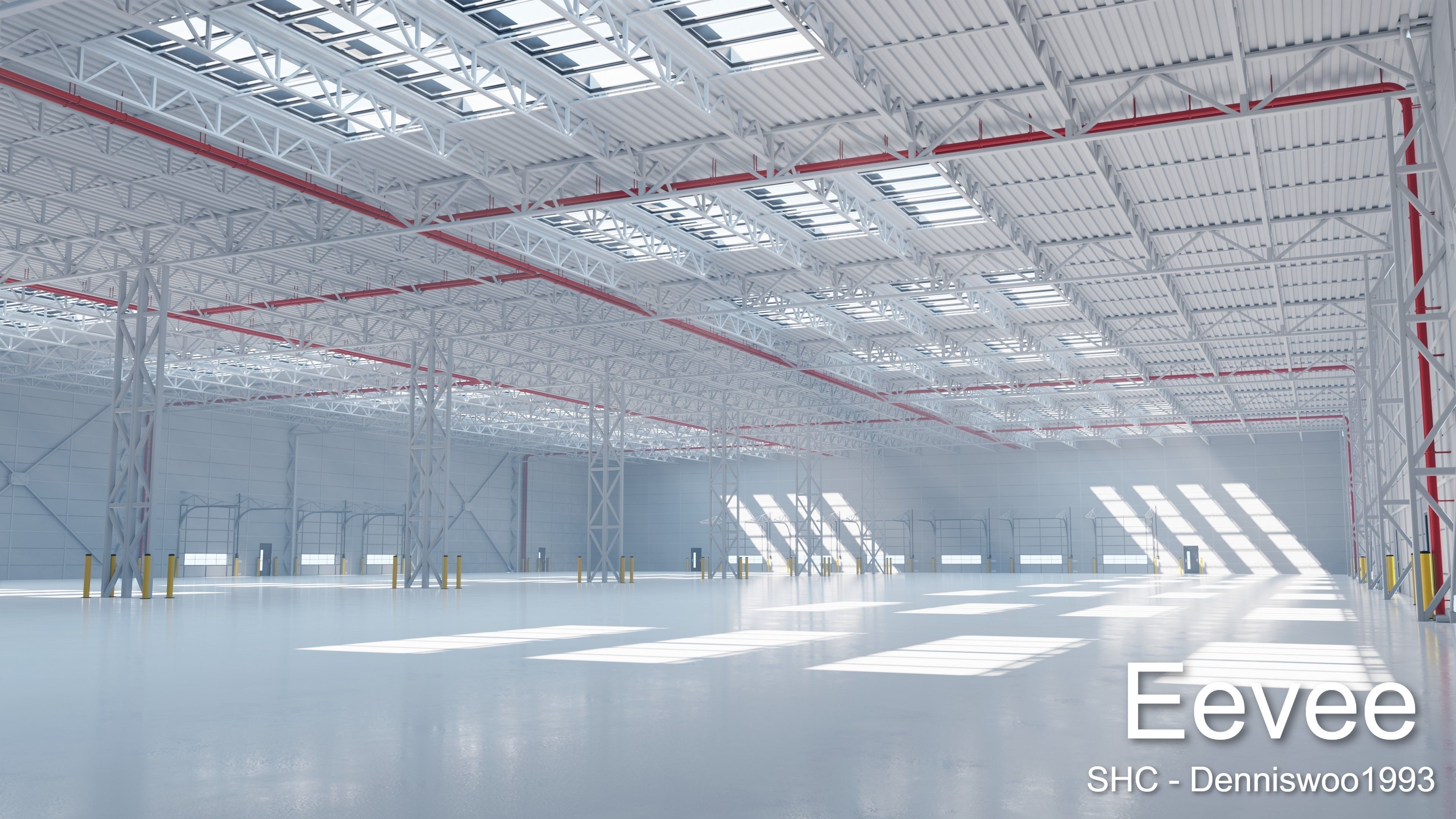 Large modern warehouse for Blender Eevee and Cycles Low-poly 3D model_12