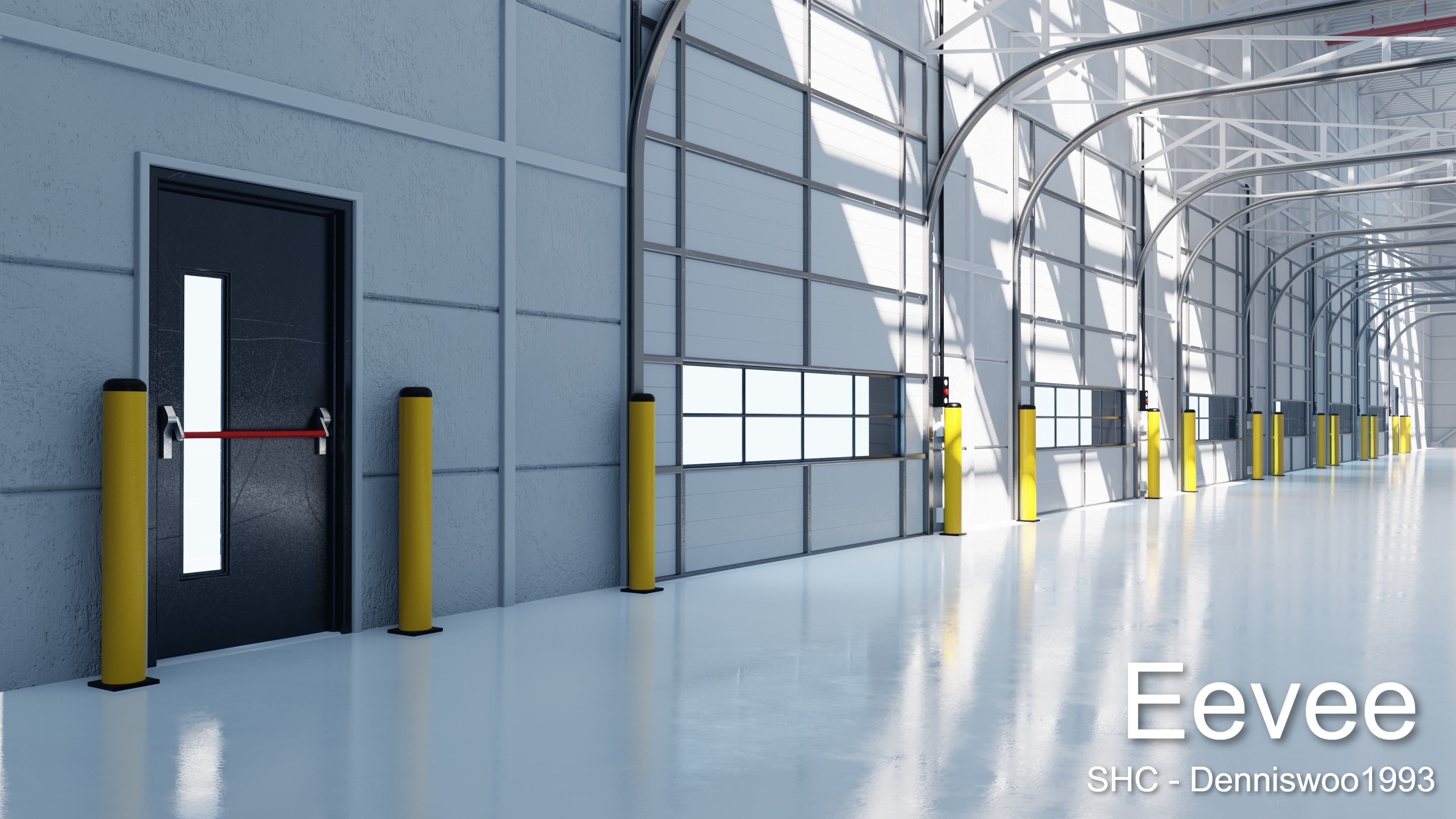 Large modern warehouse for Blender Eevee and Cycles Low-poly 3D model_14