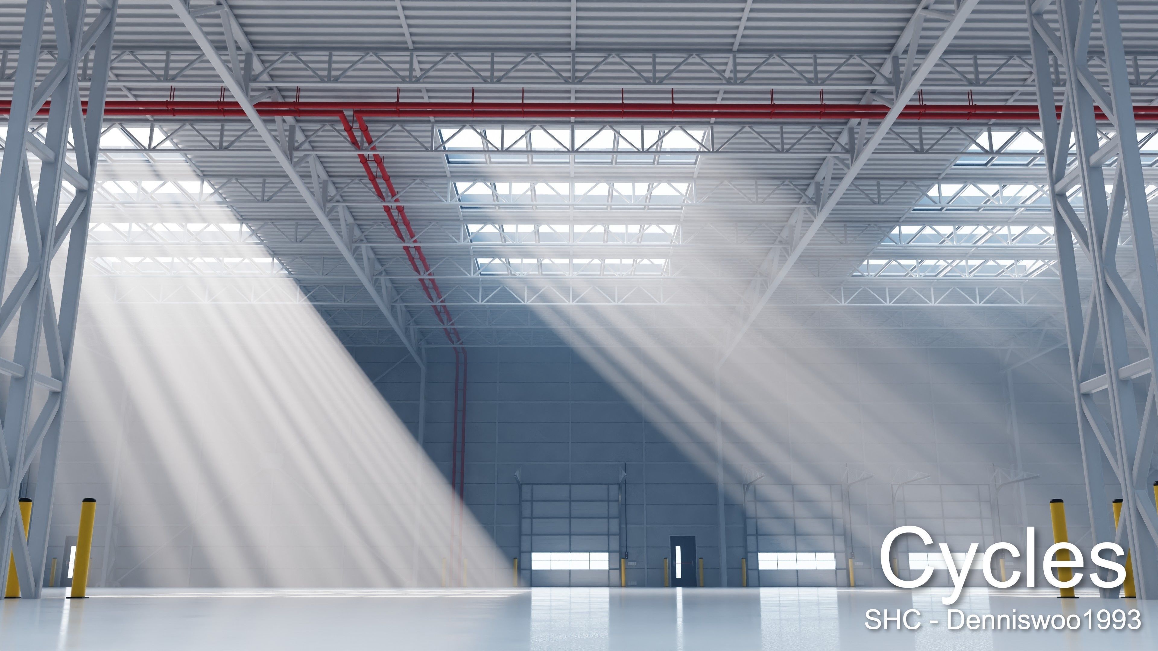 Large modern warehouse for Blender Eevee and Cycles Low-poly 3D model_4