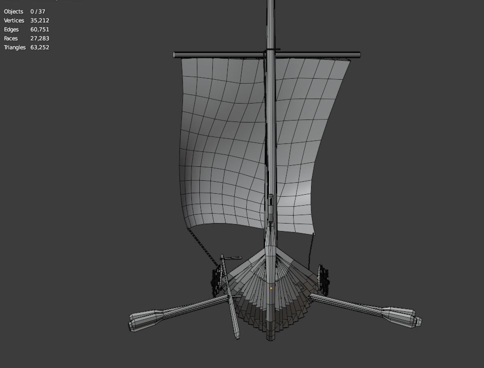 Viking Ship Low-poly 3D model_13
