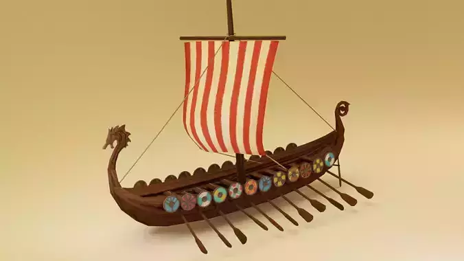 Viking Ship Low-poly 3D model Viking Ship Low-poly 3D model
