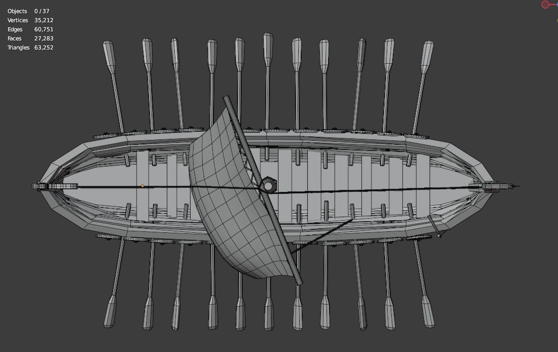 Viking Ship Low-poly 3D model_12