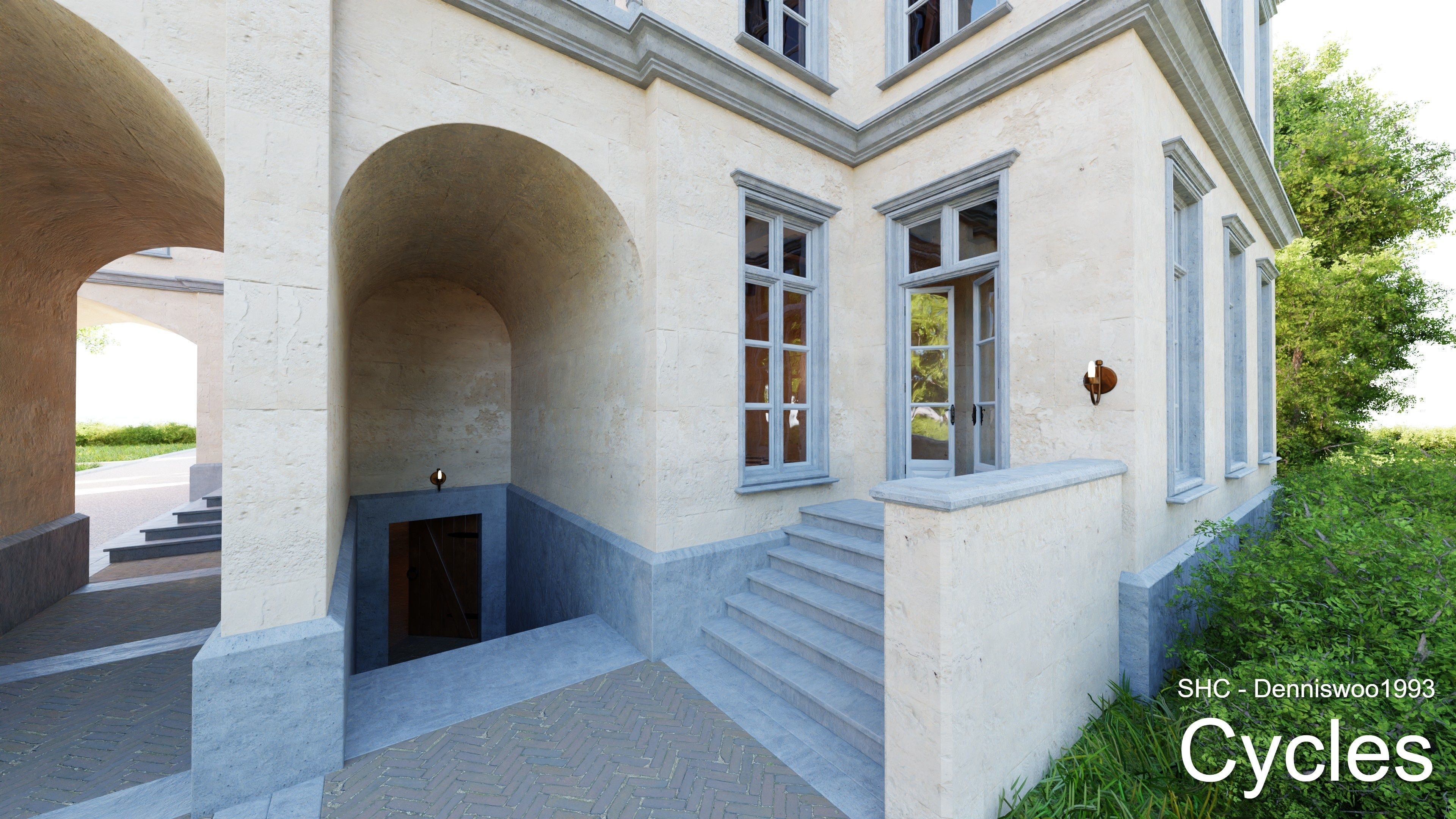 Classic Estate with interior for Blender Eevee and Cycles Low-poly 3D model_30