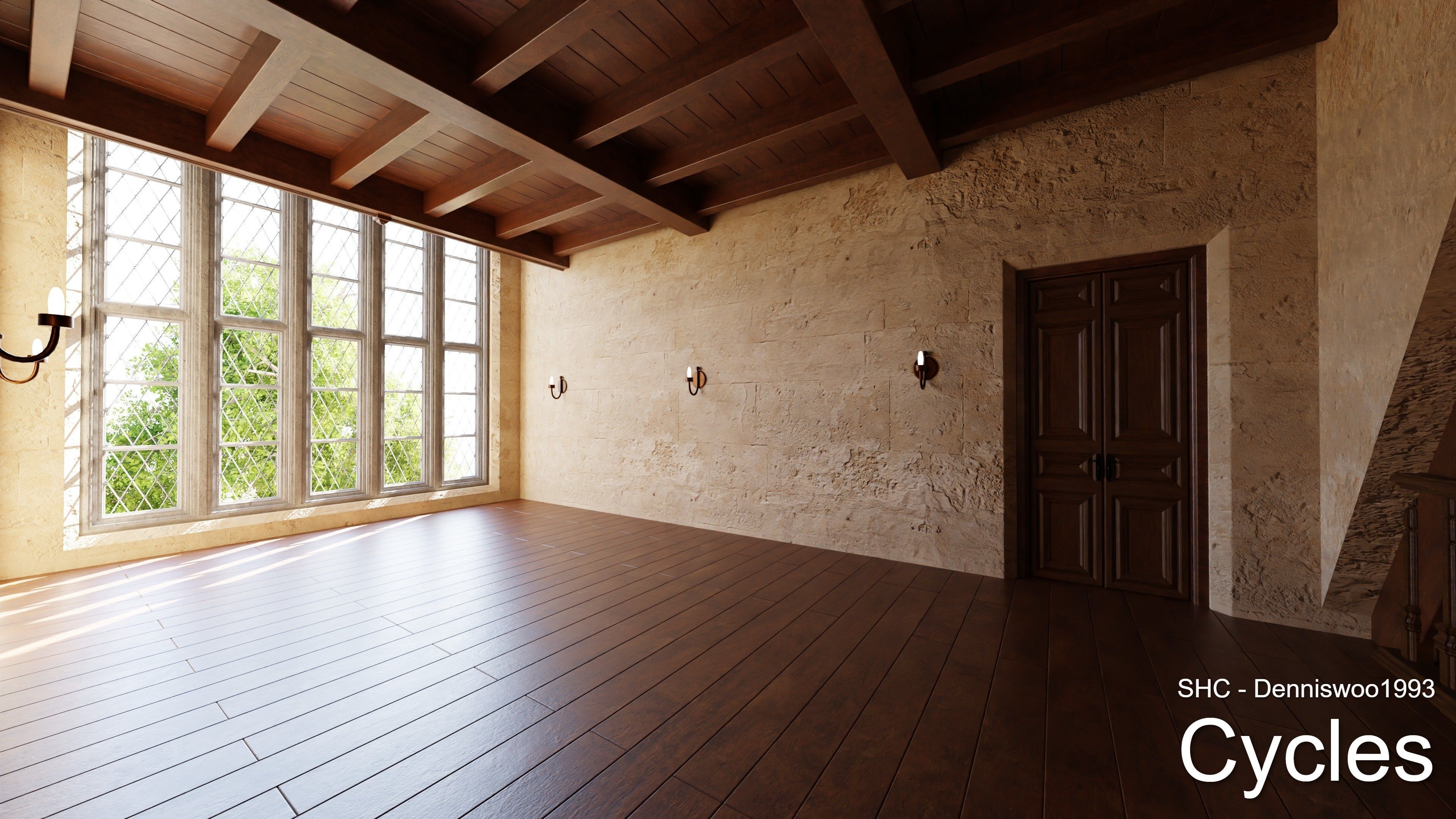 Classic Estate with interior for Blender Eevee and Cycles Low-poly 3D model_12