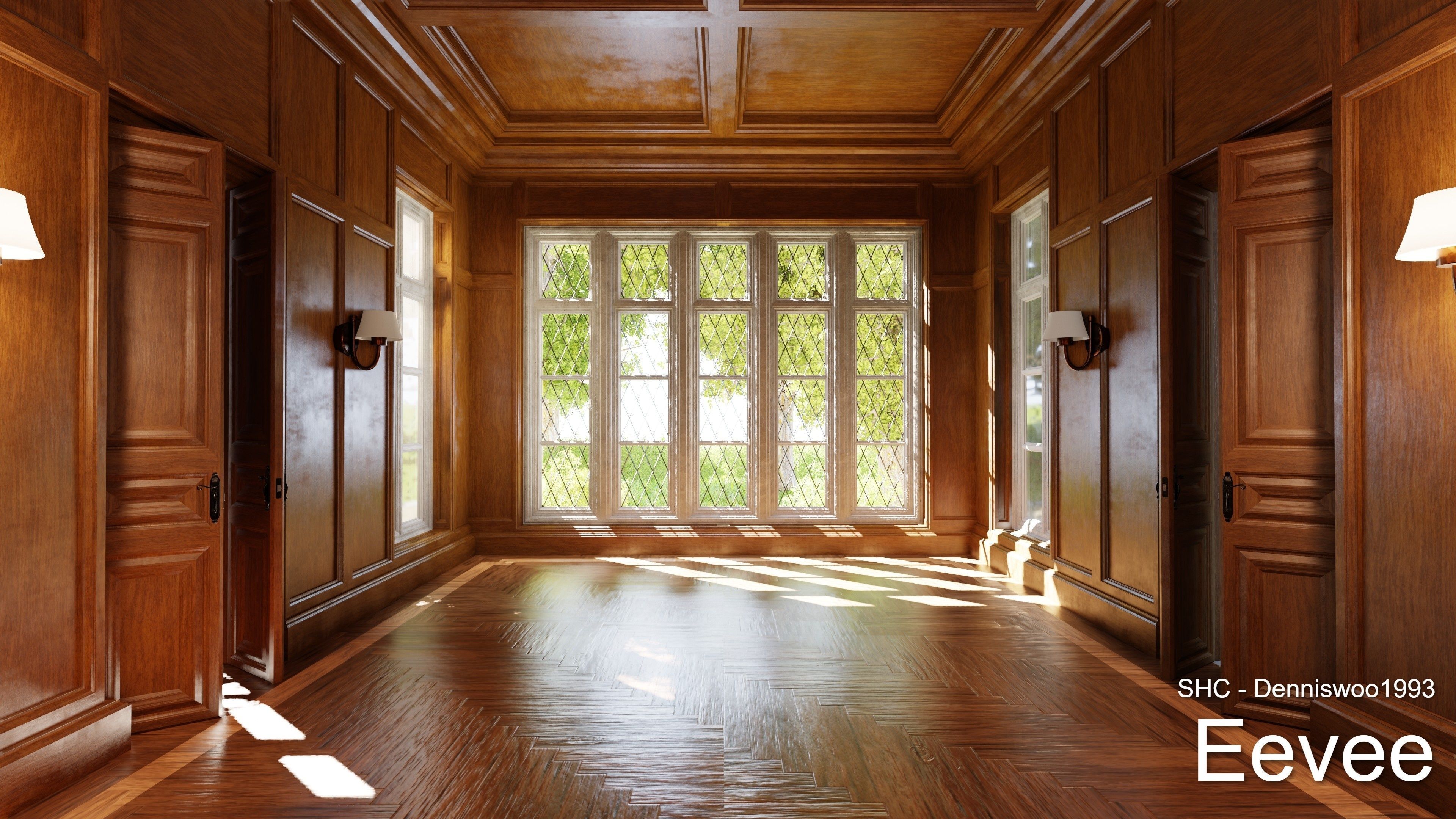 Classic Estate with interior for Blender Eevee and Cycles Low-poly 3D model_53