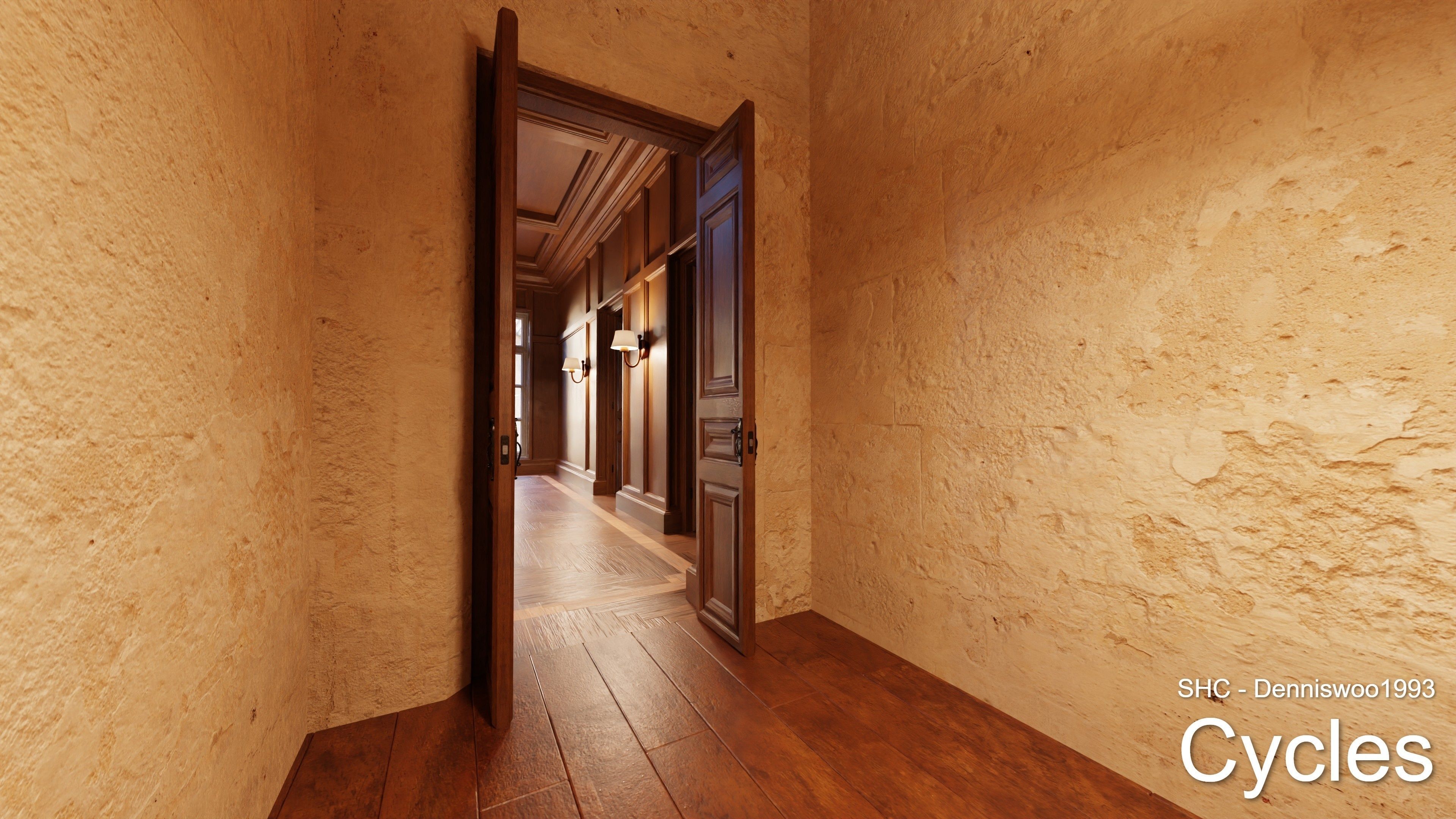 Classic Estate with interior for Blender Eevee and Cycles Low-poly 3D model_20