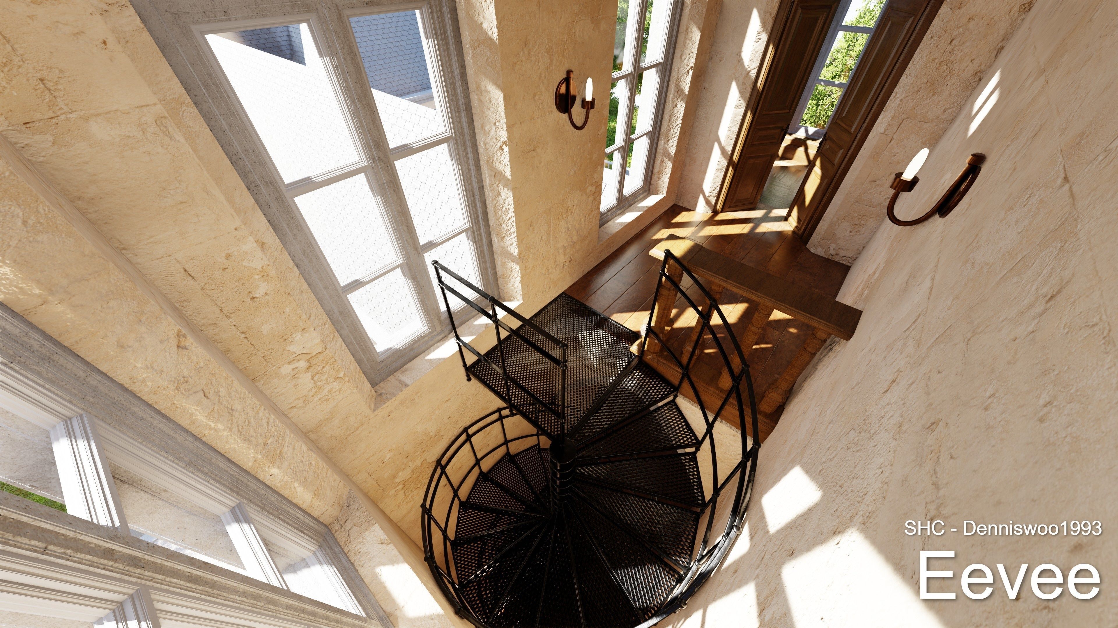 Classic Estate with interior for Blender Eevee and Cycles Low-poly 3D model_50