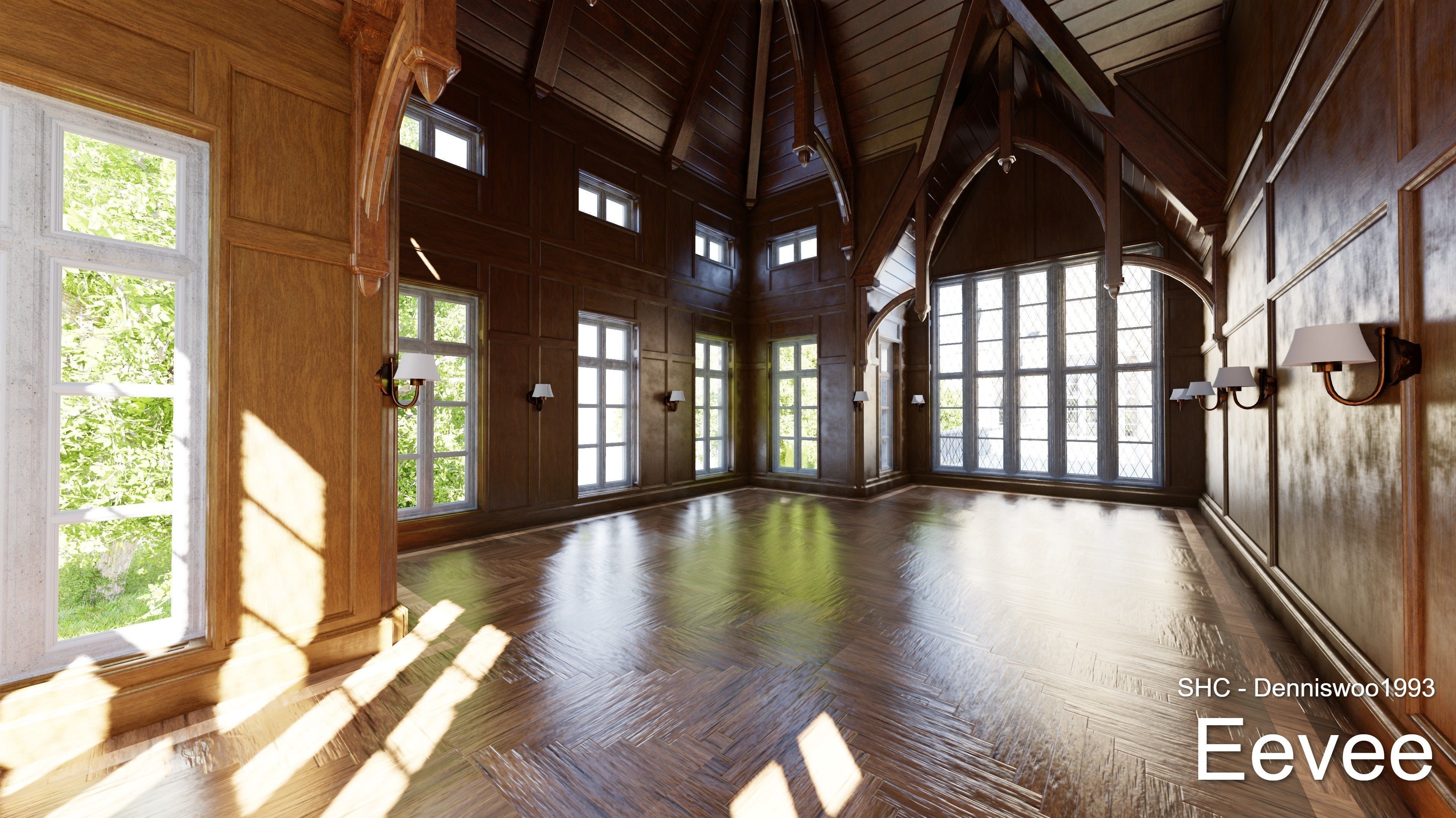 Classic Estate with interior for Blender Eevee and Cycles Low-poly 3D model_67