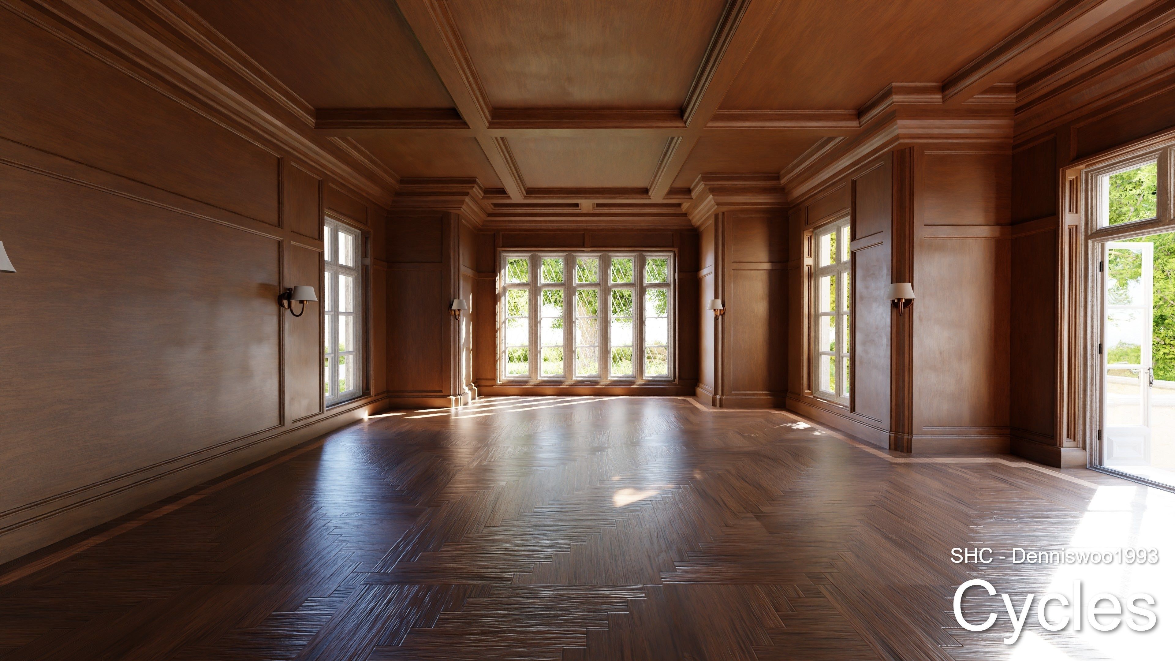 Classic Estate with interior for Blender Eevee and Cycles Low-poly 3D model_34