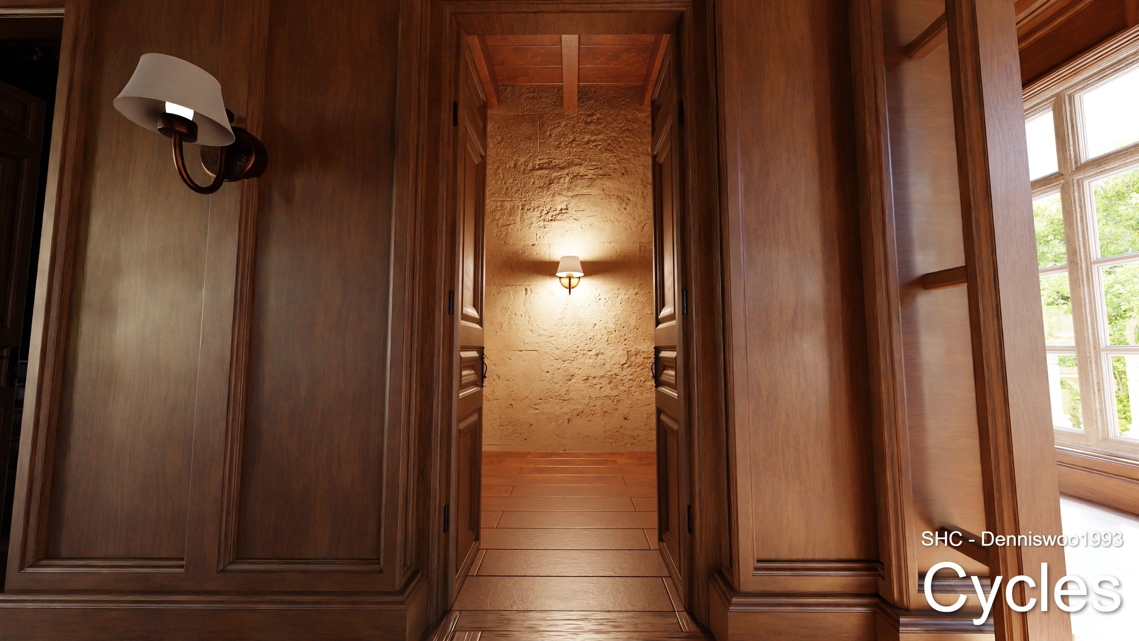 Classic Estate with interior for Blender Eevee and Cycles Low-poly 3D model_38