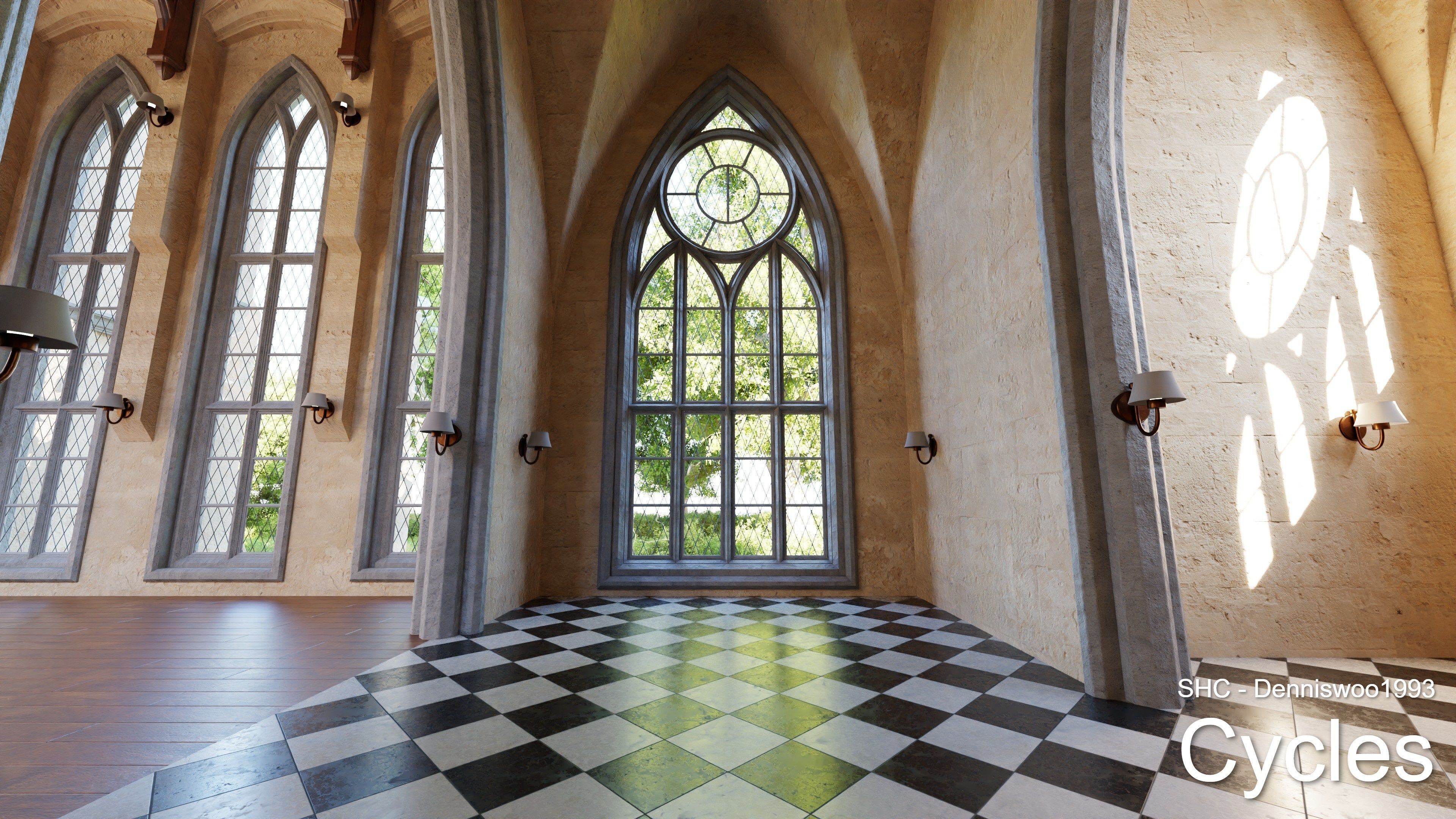 Classic Estate with interior for Blender Eevee and Cycles Low-poly 3D model_16