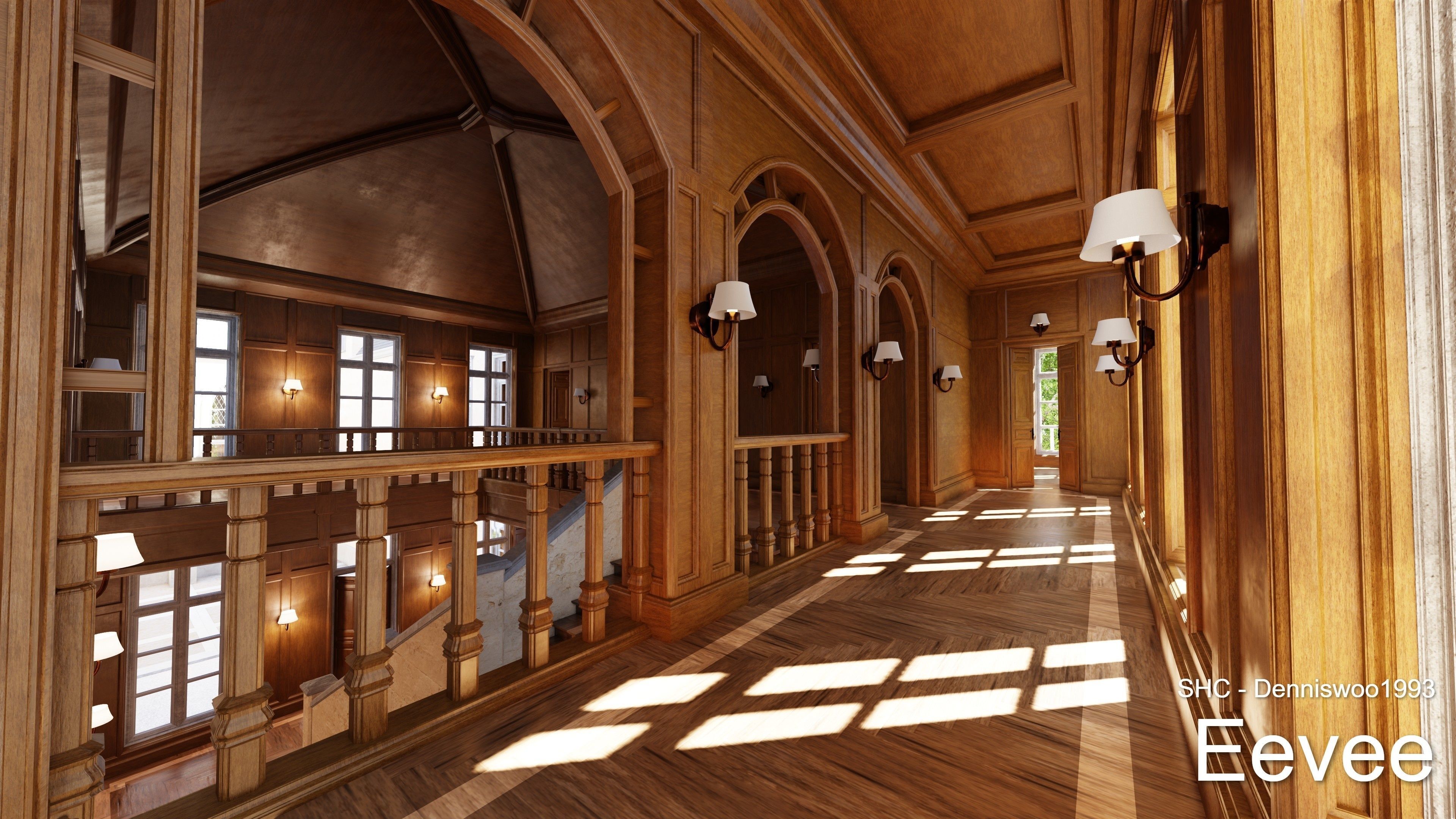 Classic Estate with interior for Blender Eevee and Cycles Low-poly 3D model_61