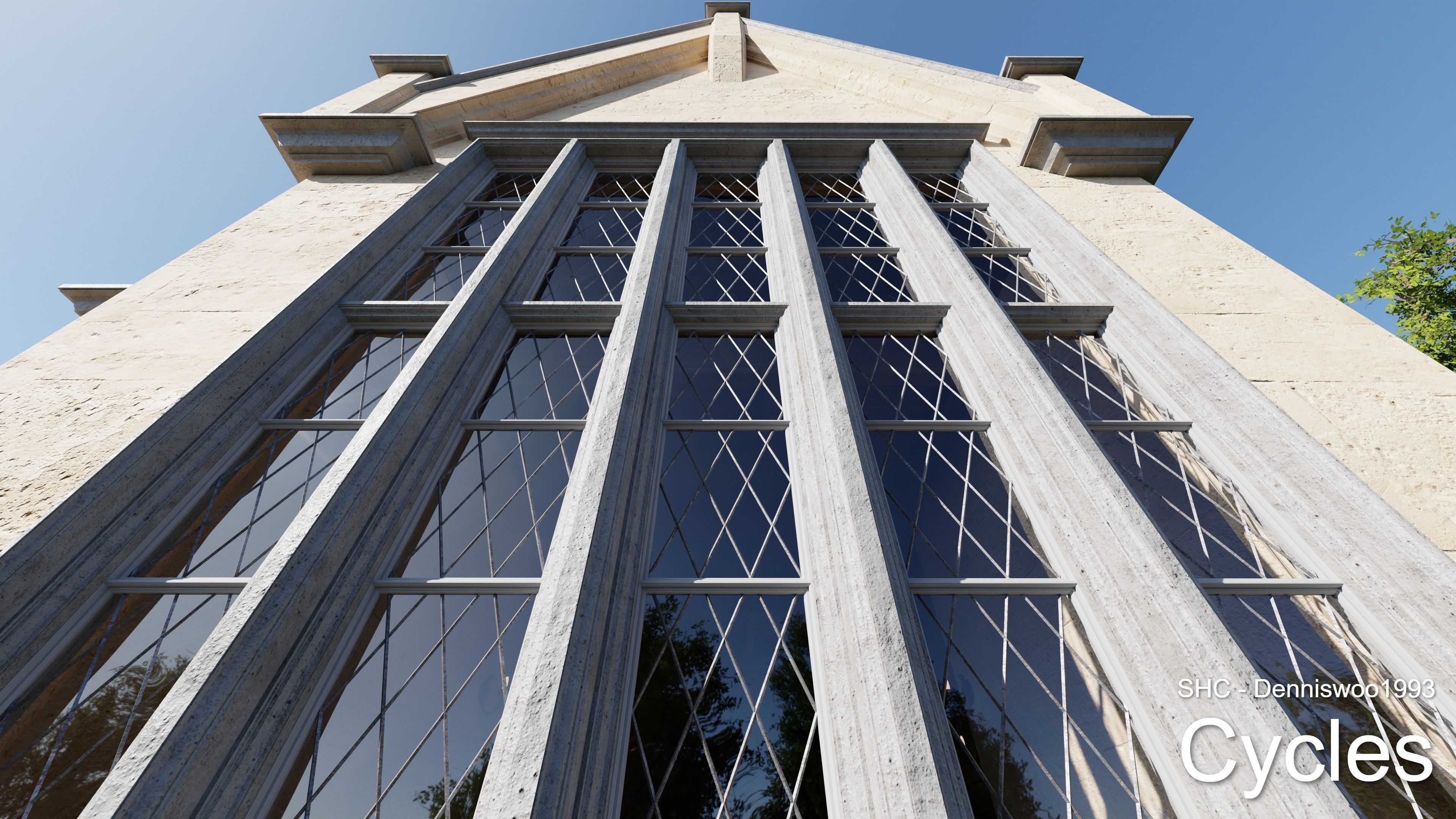 Classic Estate with interior for Blender Eevee and Cycles Low-poly 3D model_11