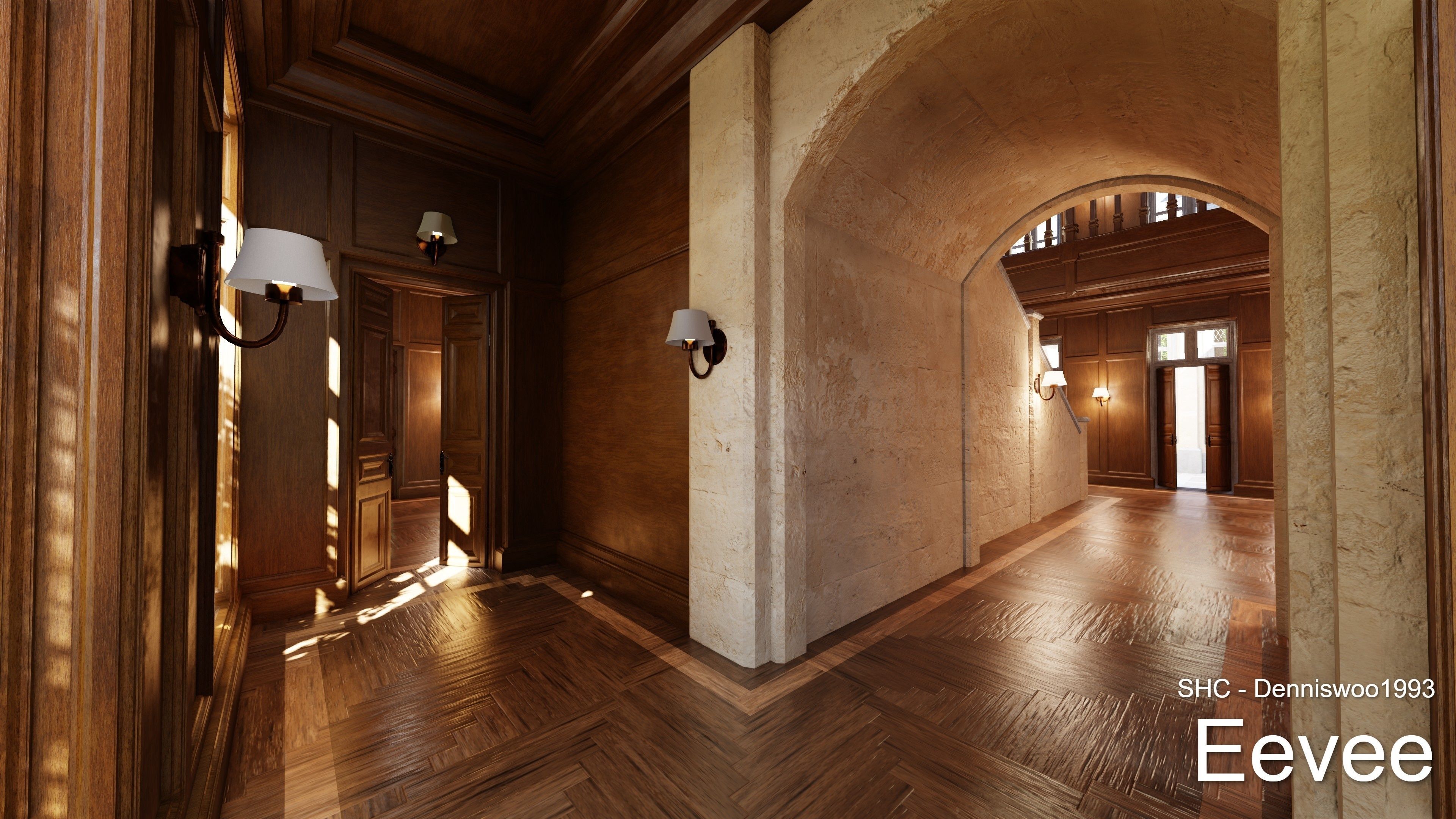 Classic Estate with interior for Blender Eevee and Cycles Low-poly 3D model_52