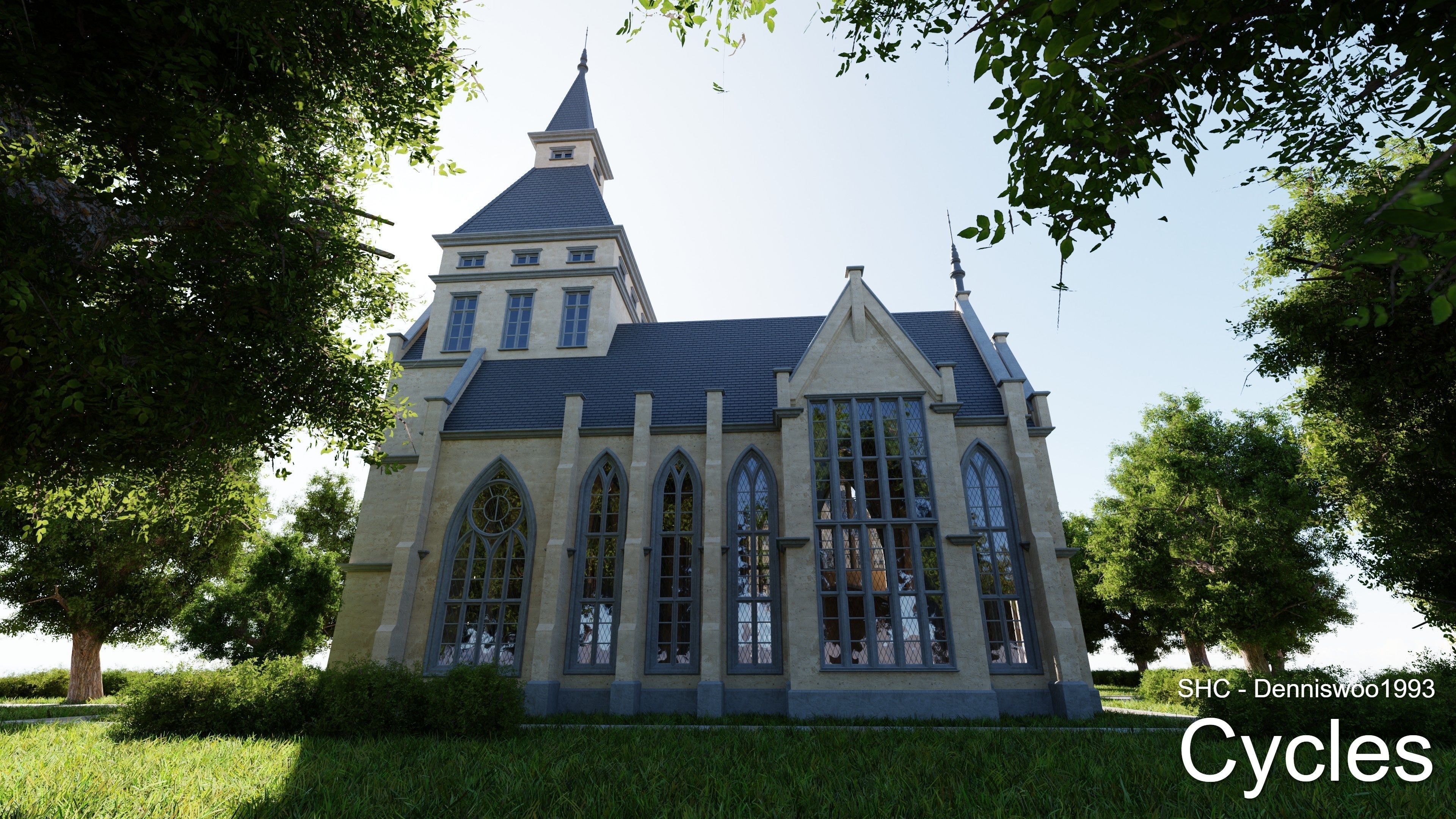 Classic Estate with interior for Blender Eevee and Cycles Low-poly 3D model_24