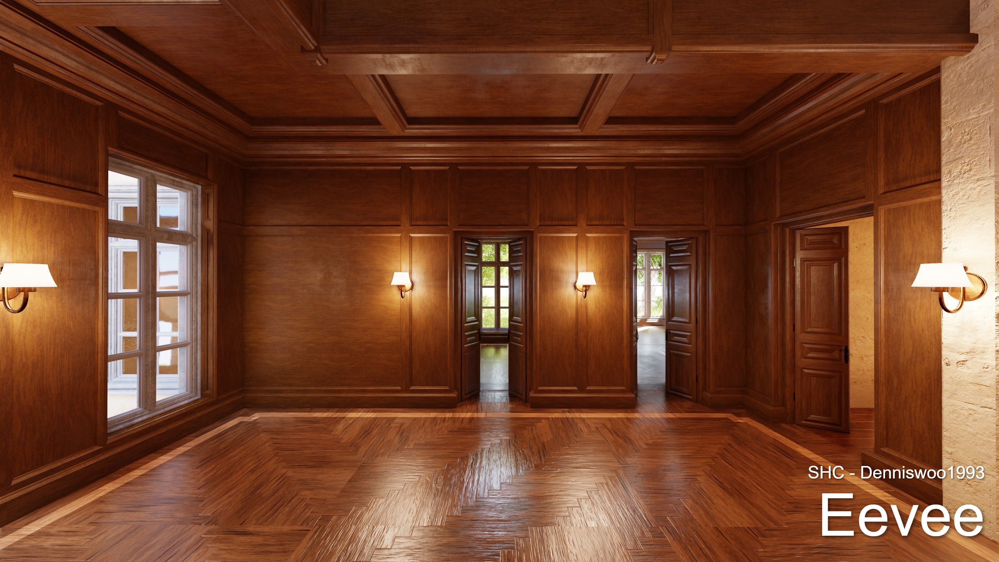 Classic Estate with interior for Blender Eevee and Cycles Low-poly 3D model_58